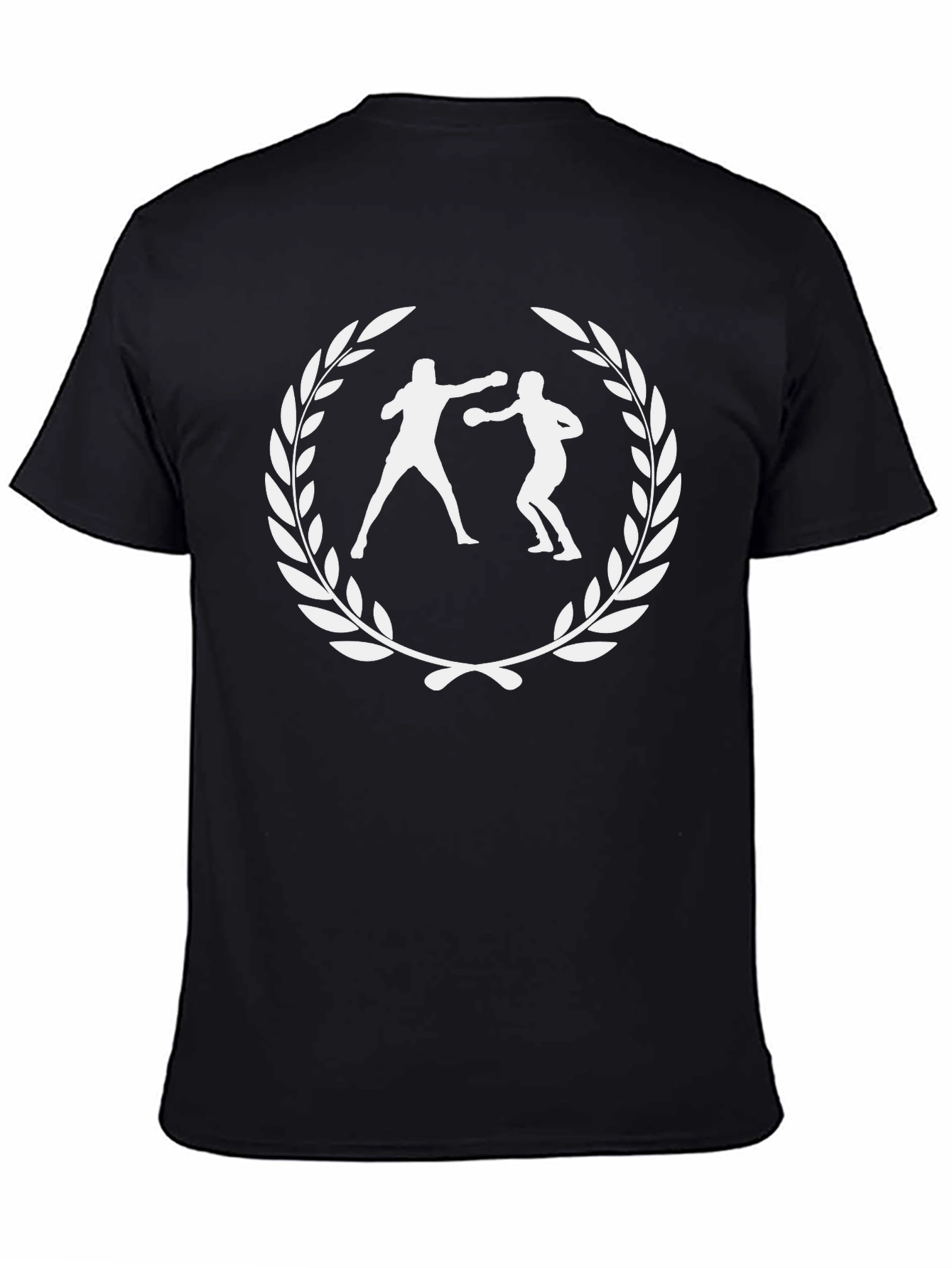 Boxing Laurel Wreath Graphic Tee - Black Cotton