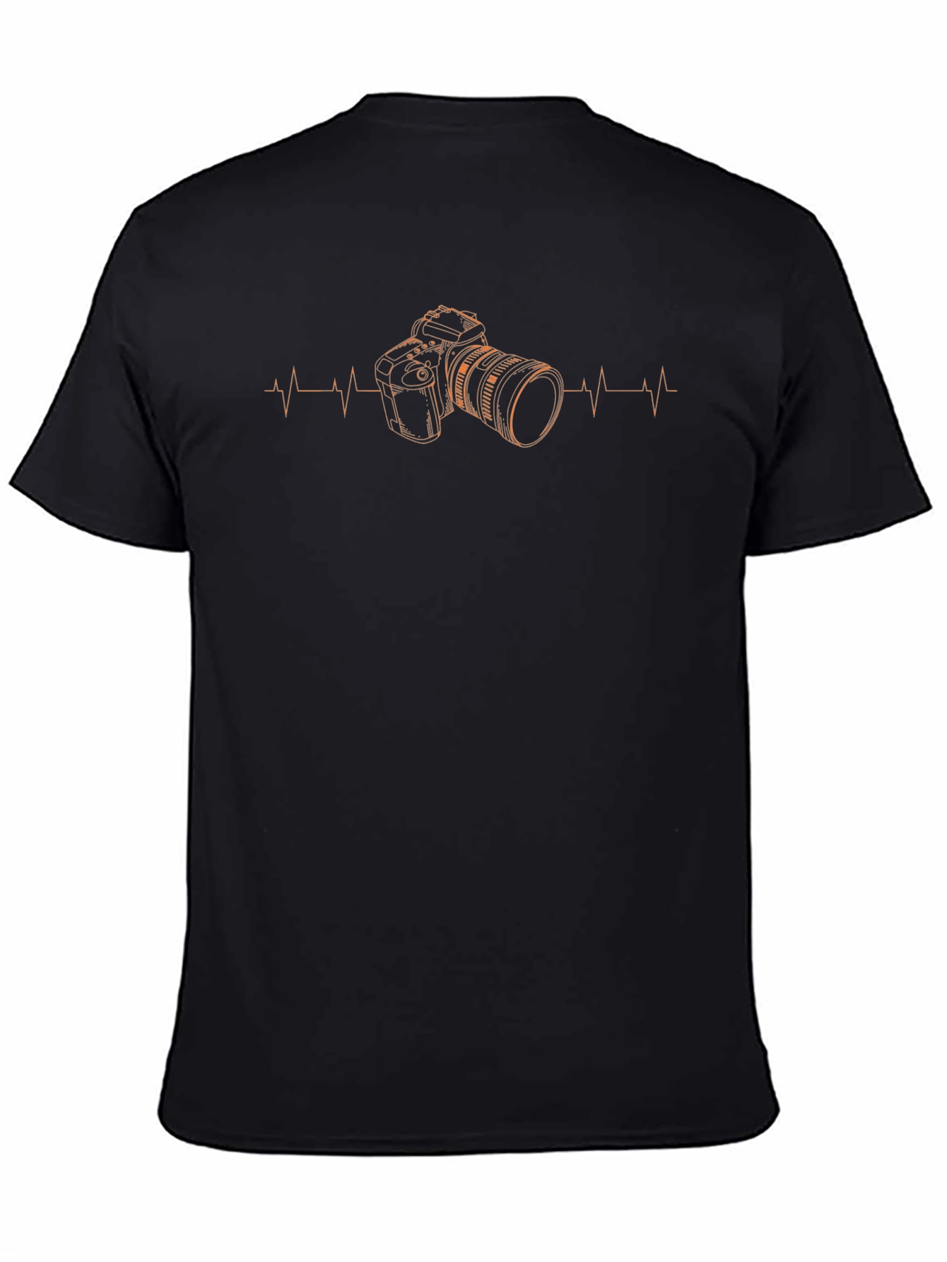 Camera Heartbeat Graphic Tee - Black Cotton