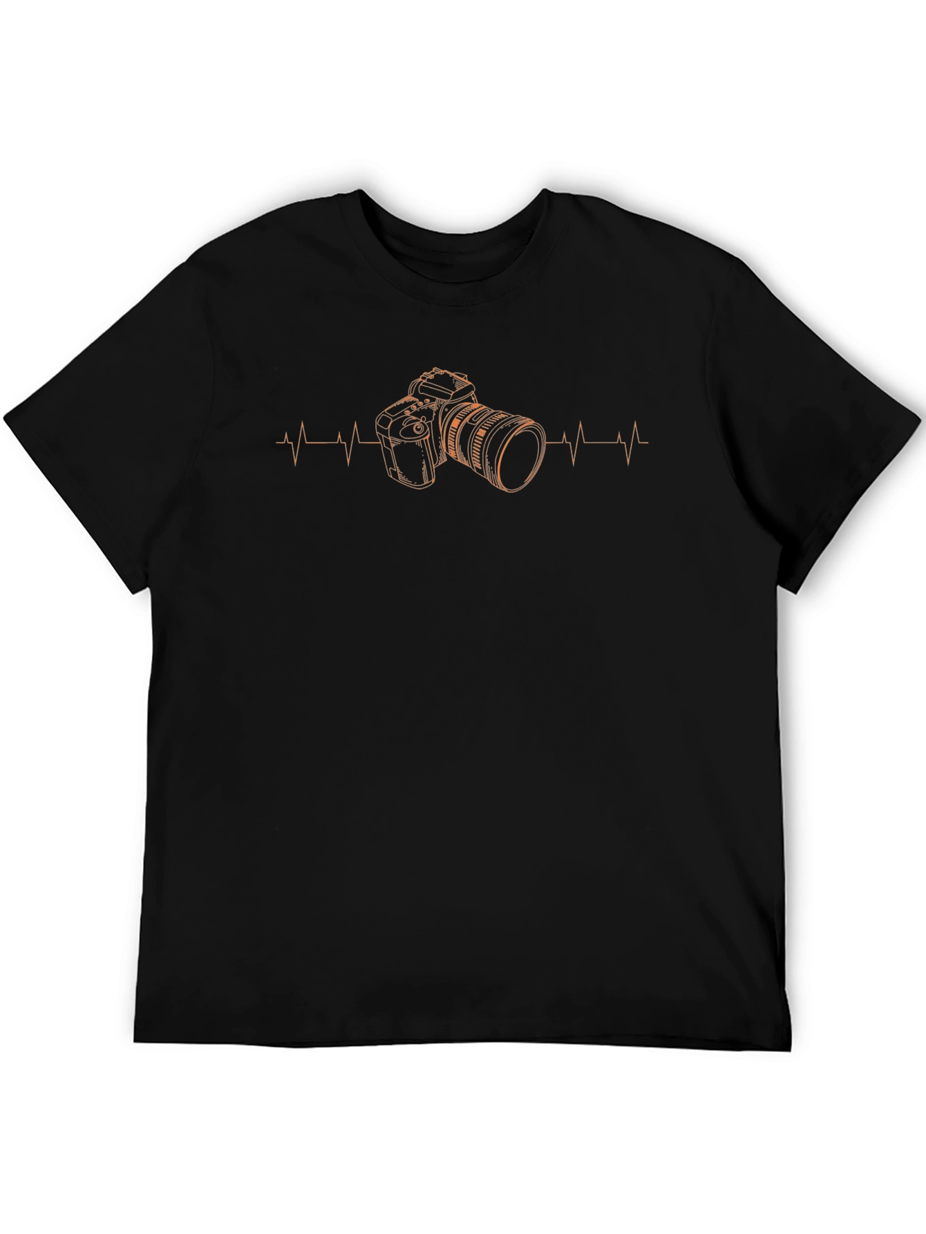 Camera Heartbeat Graphic Tee - Black Cotton