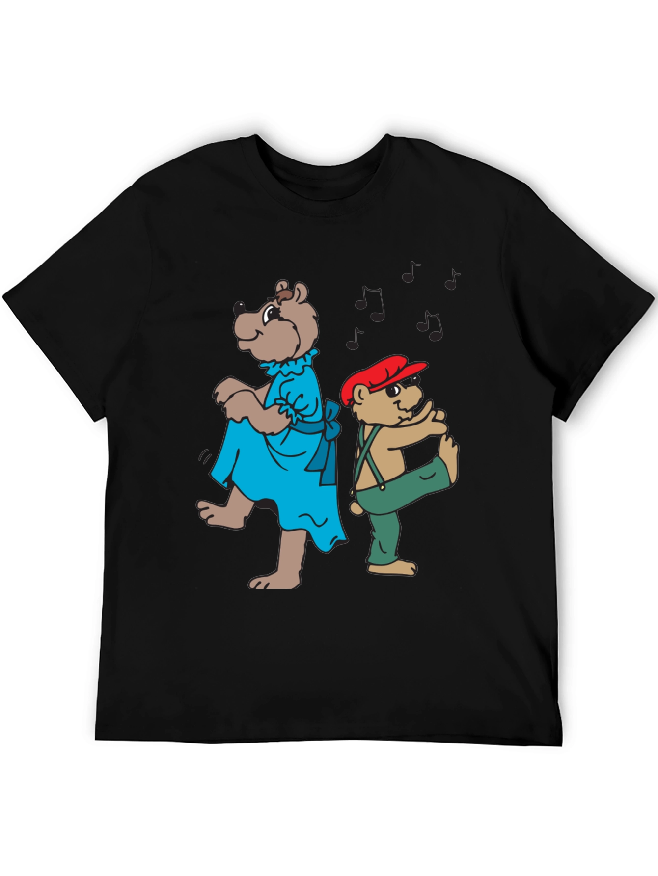 Dancing Bears Black Graphic T-Shirt