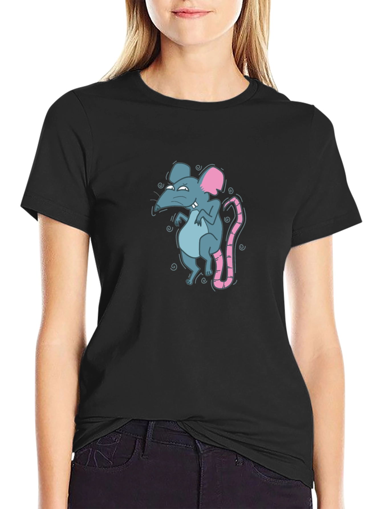 Rat Graphic Black T-Shirt for Men