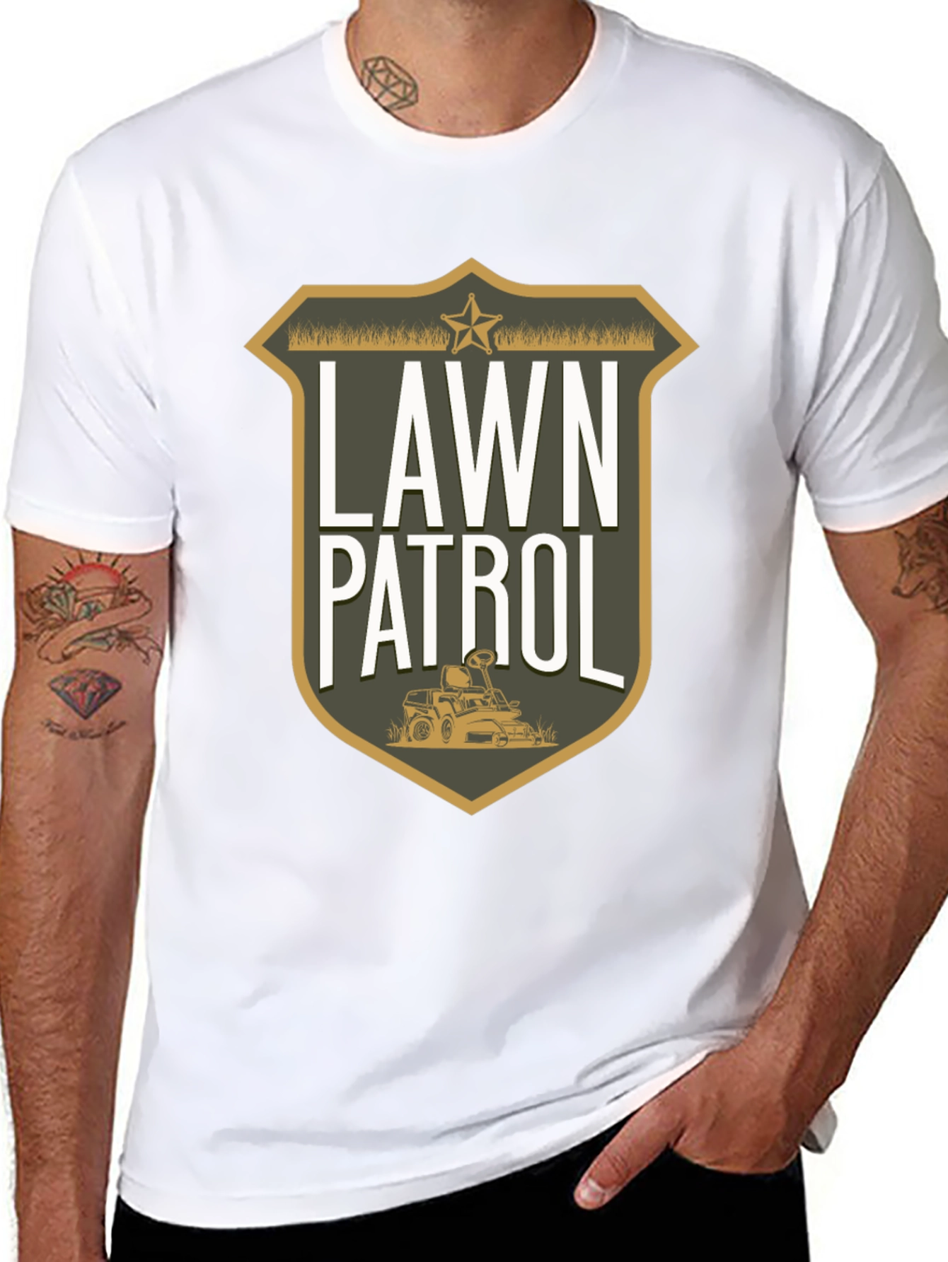 Lawn Patrol Graphic Tee - Funny Gardening T-Shirt