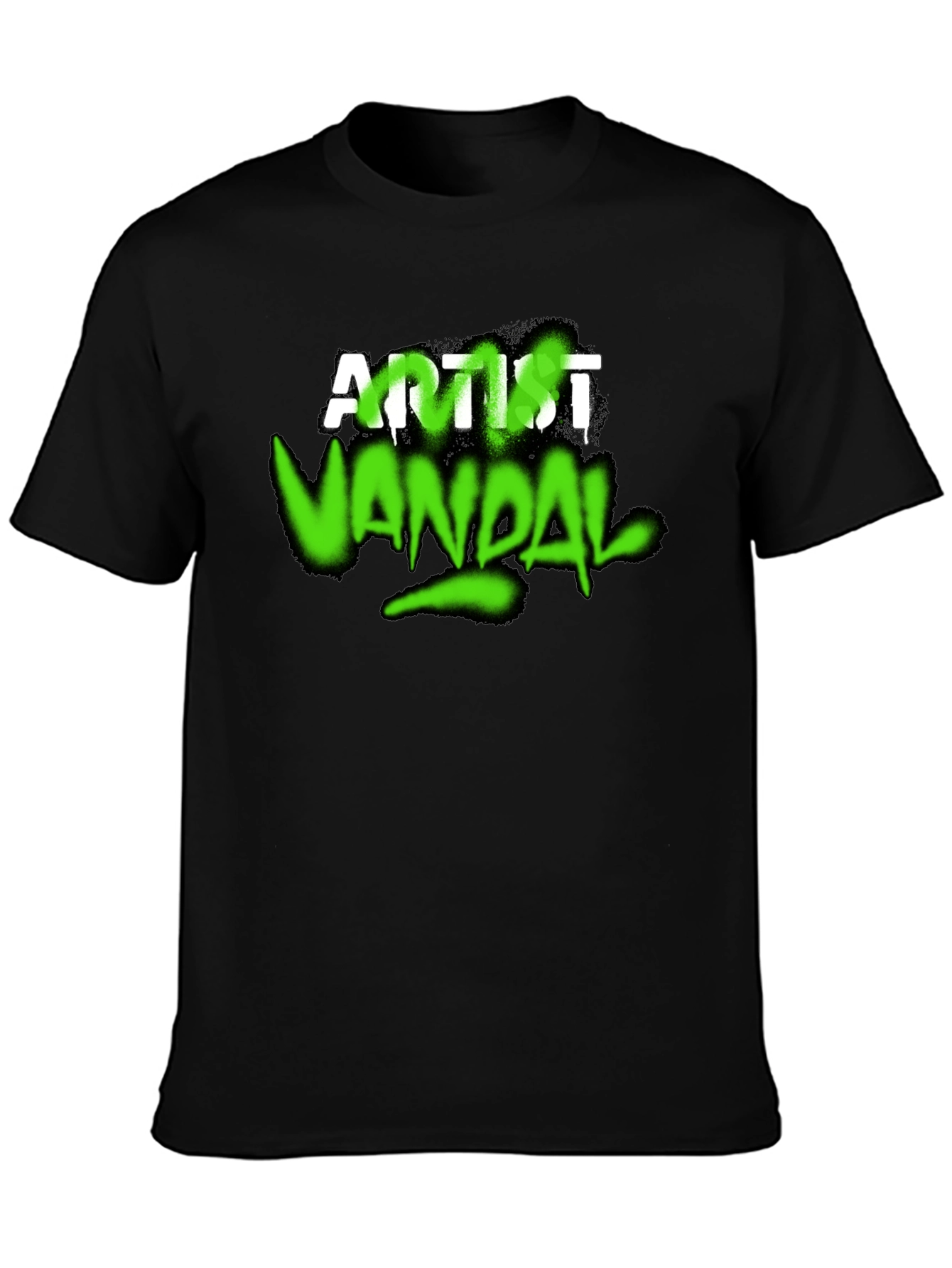 Artist Vandal Graphic T-Shirt - Black Crew Neck Tee