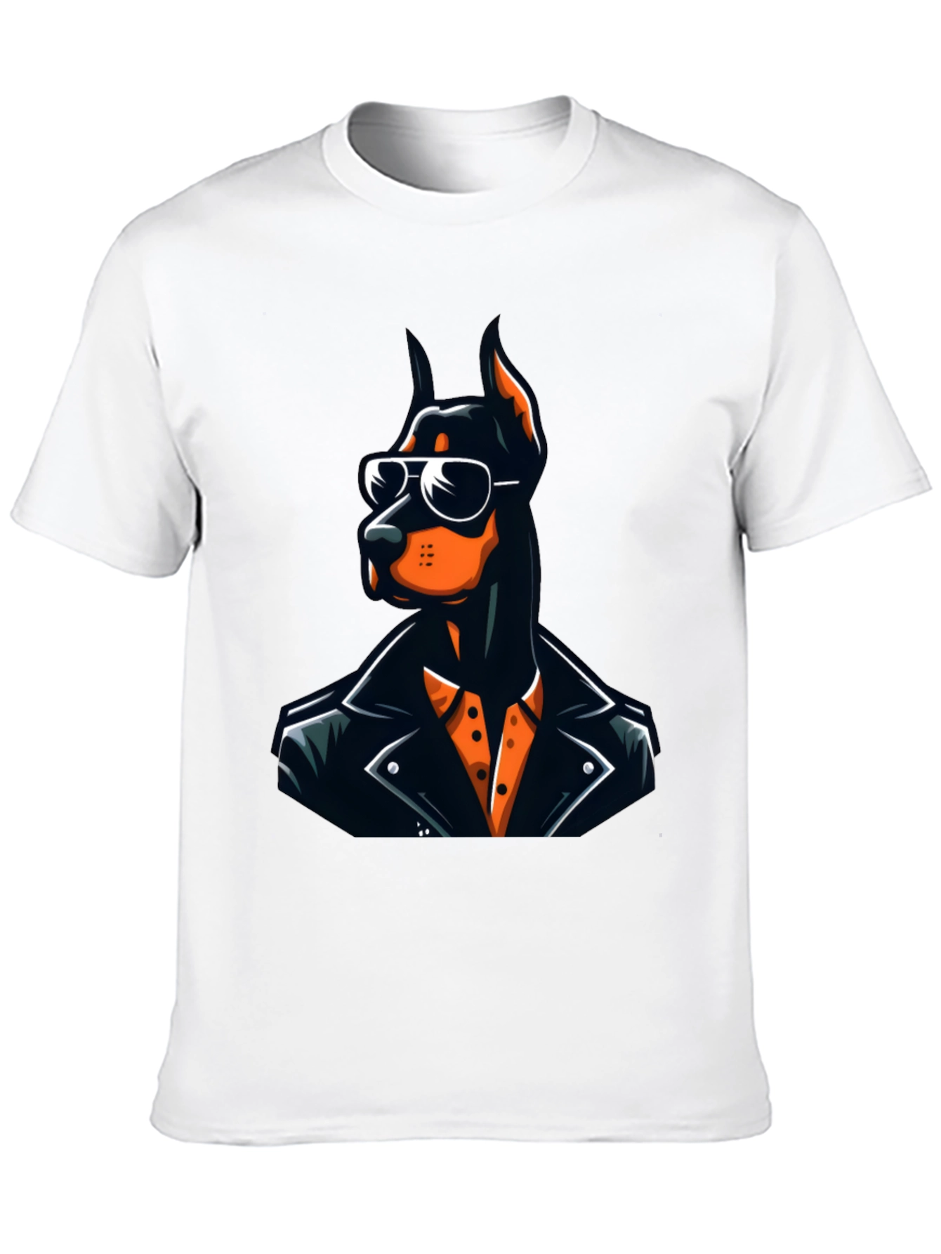 Doberman Leather Jacket Graphic Tee