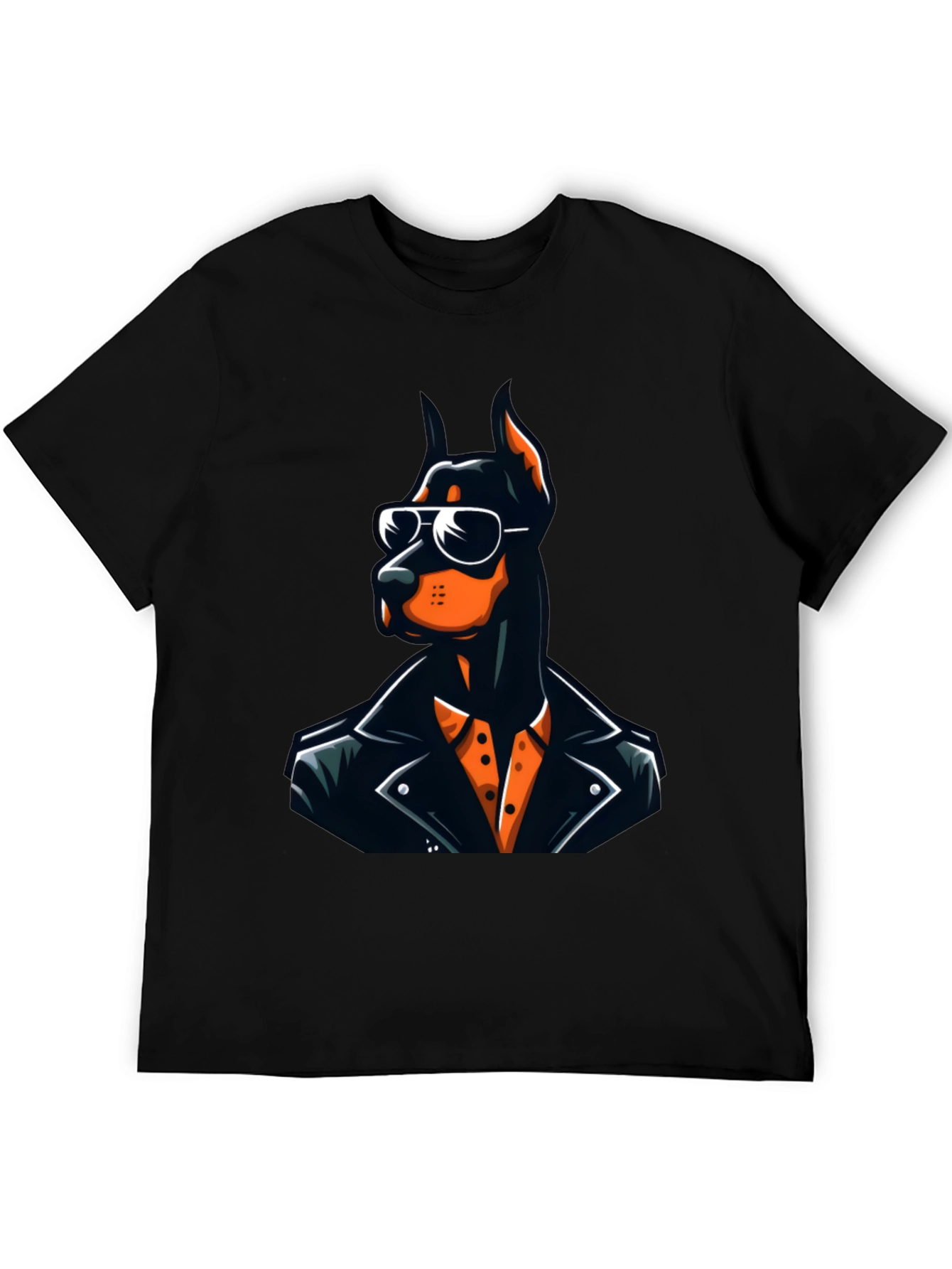 Doberman Leather Jacket Graphic Tee