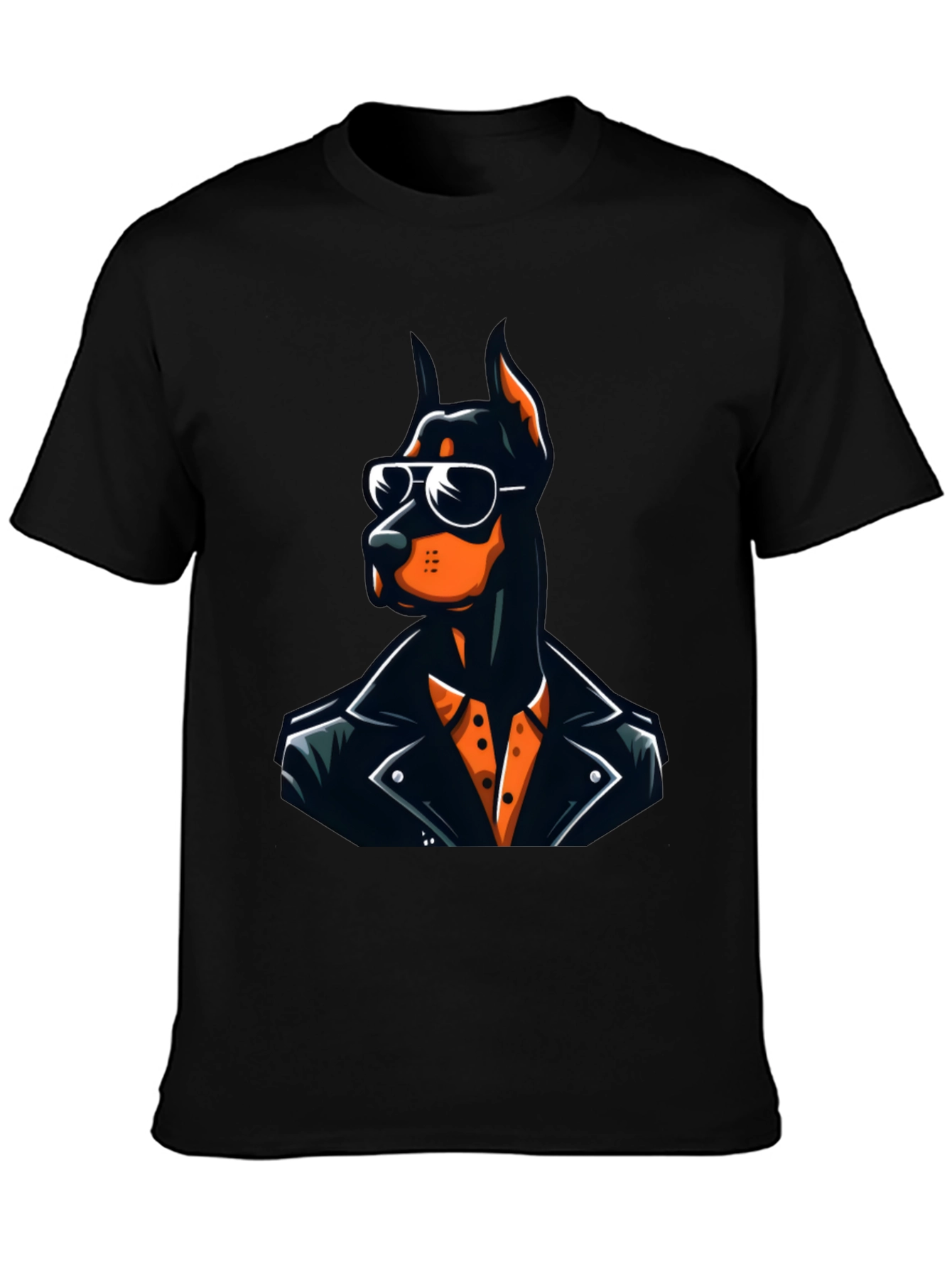 Doberman Leather Jacket Graphic Tee
