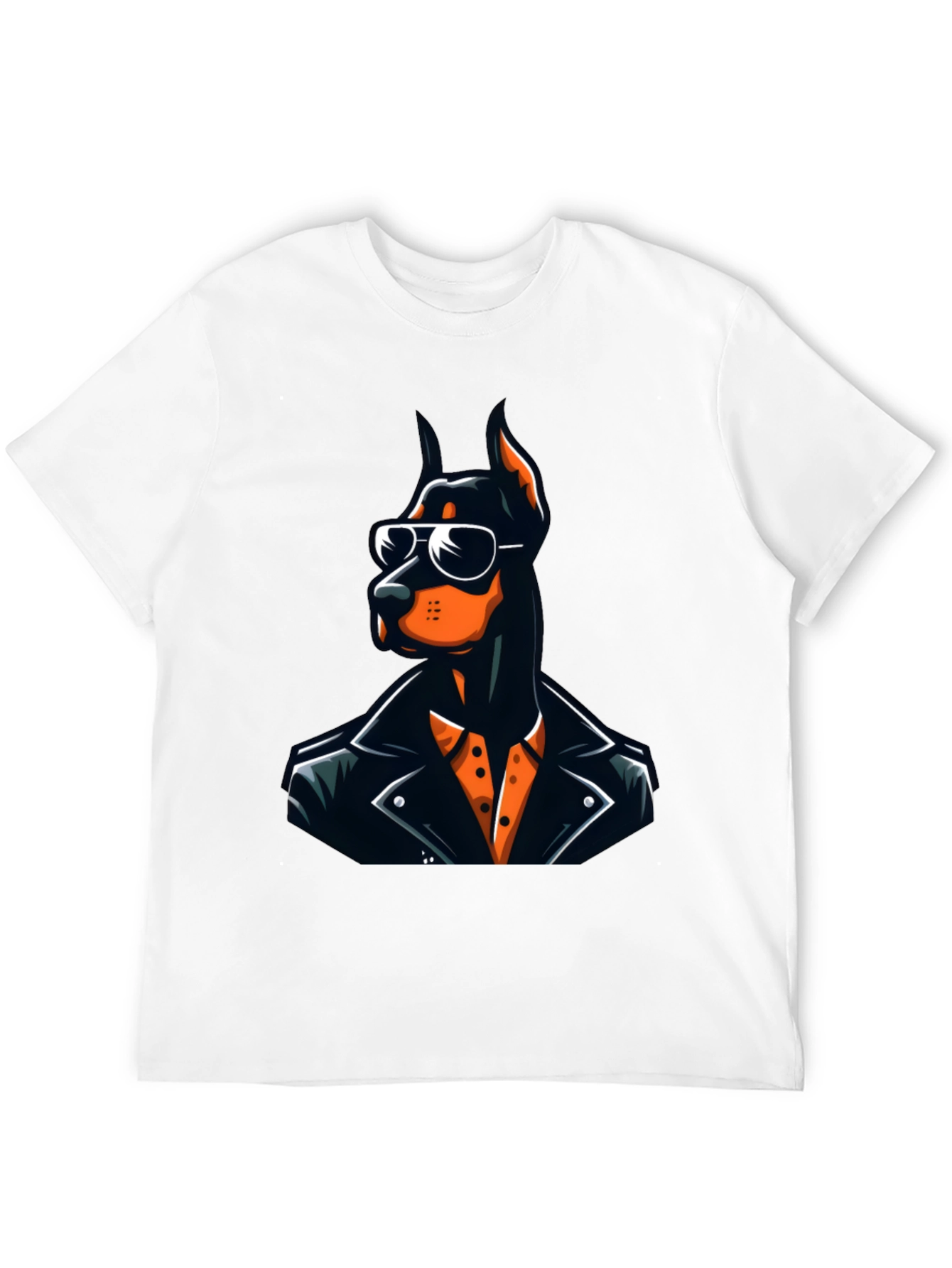 Doberman Leather Jacket Graphic Tee