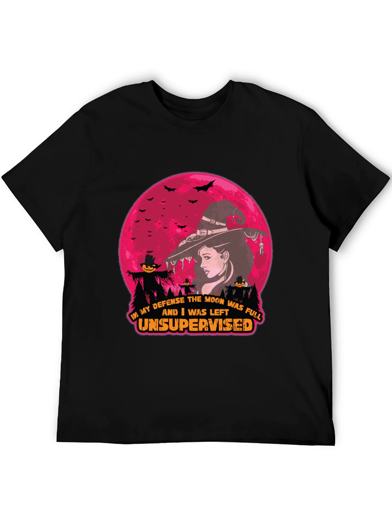 Halloween Witch Moon T-Shirt - Unsupervised Fun