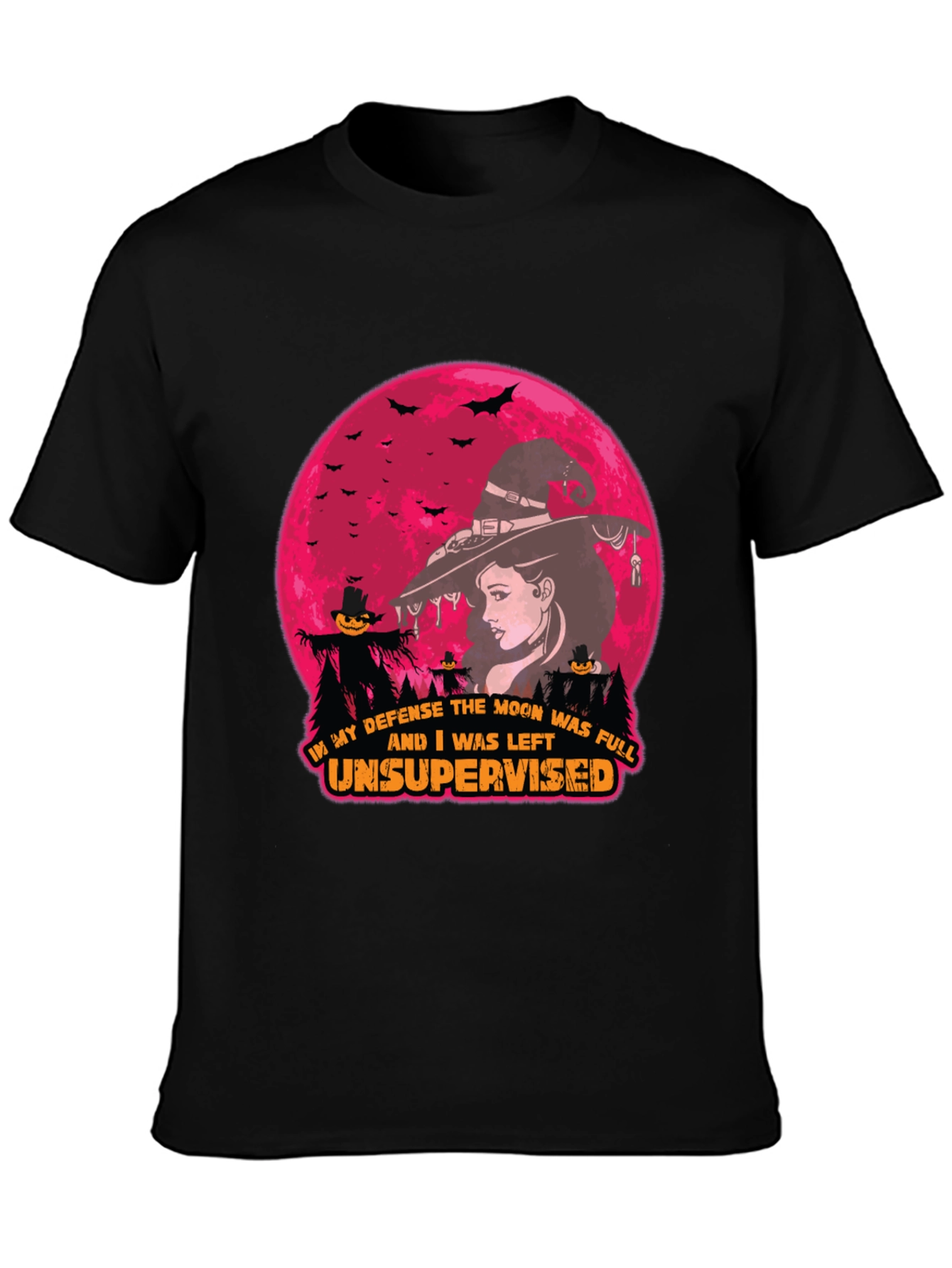 Halloween Witch Moon T-Shirt - Unsupervised Fun