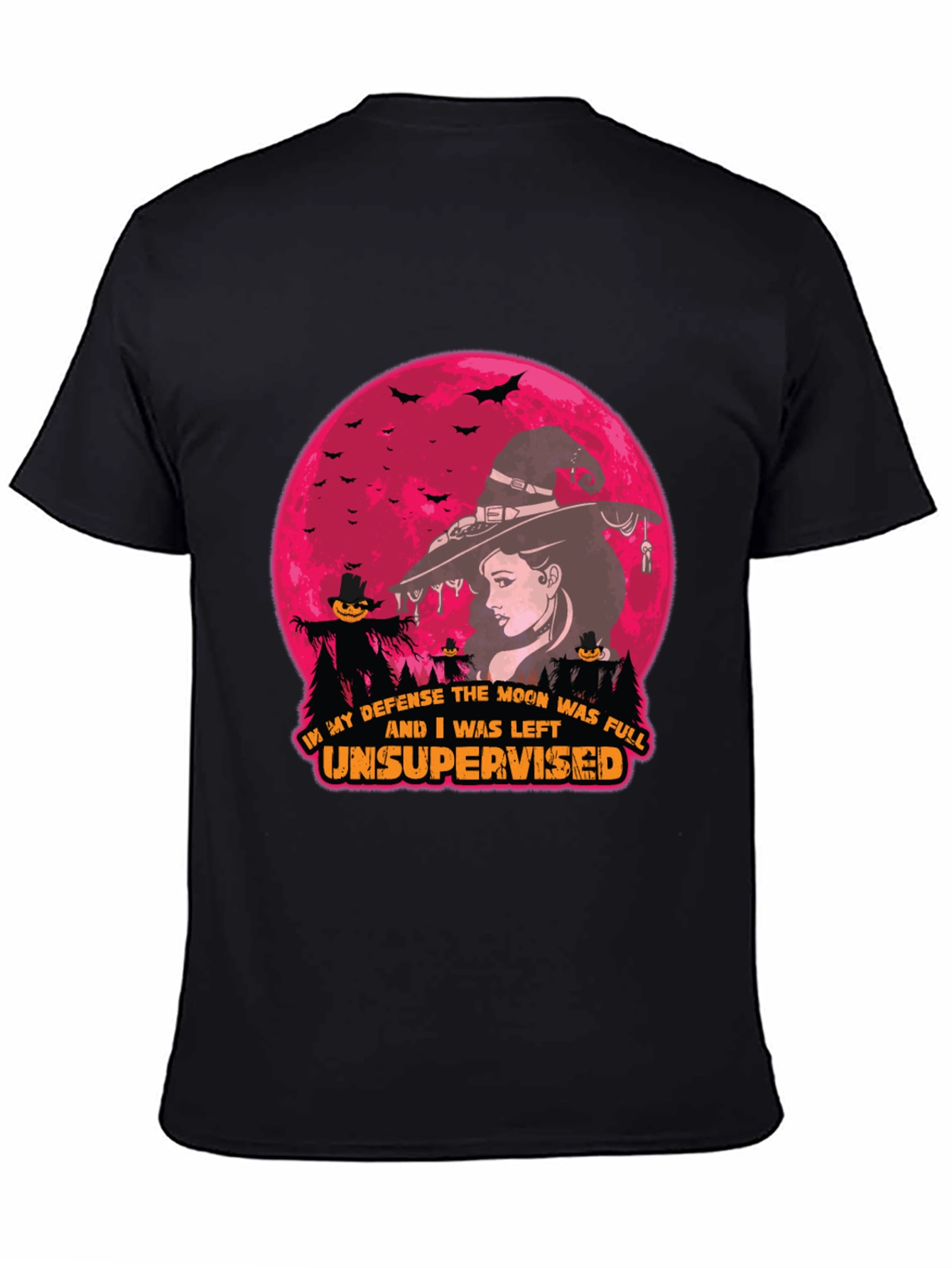 Halloween Witch Moon T-Shirt - Unsupervised Fun