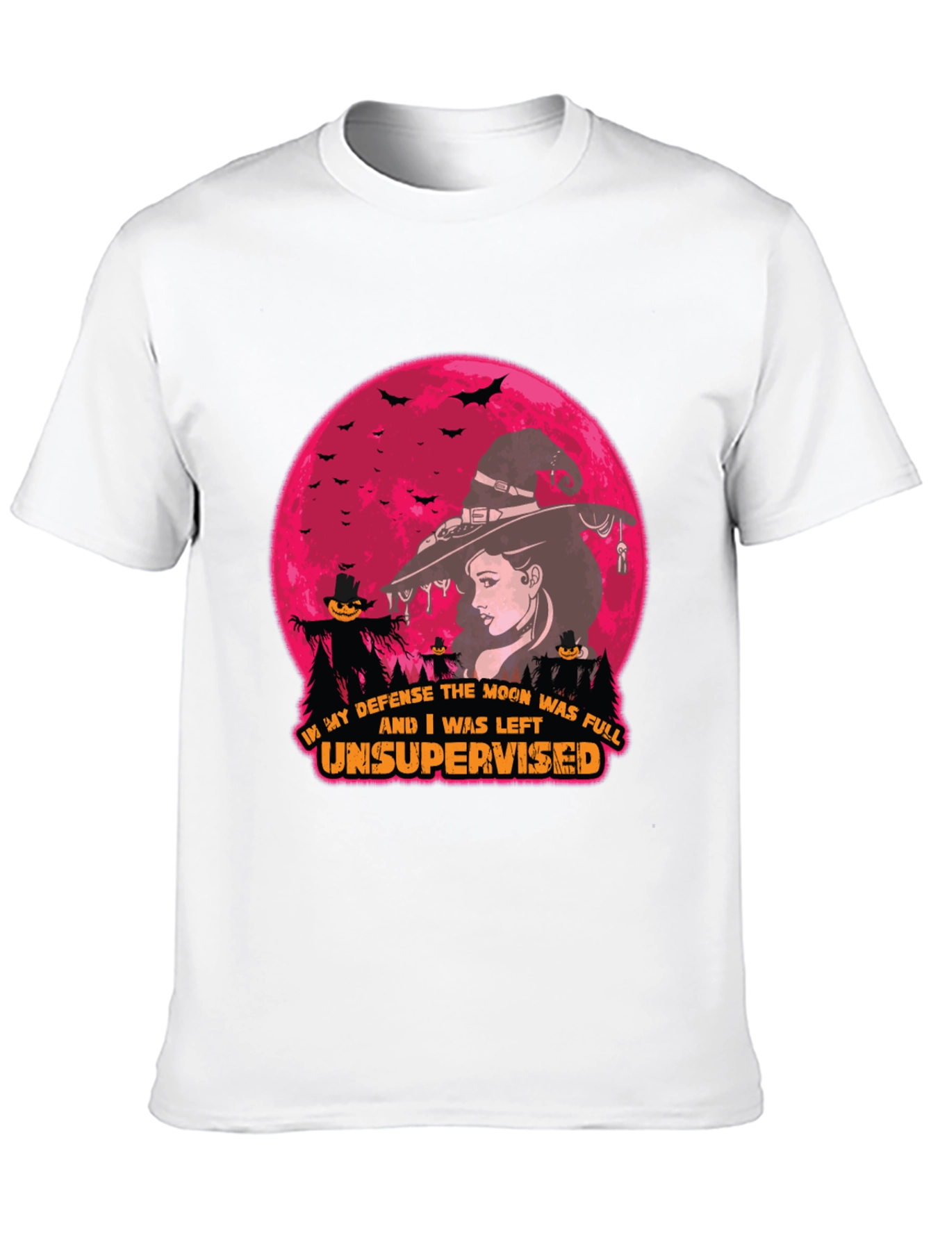Halloween Witch Moon T-Shirt - Unsupervised Fun