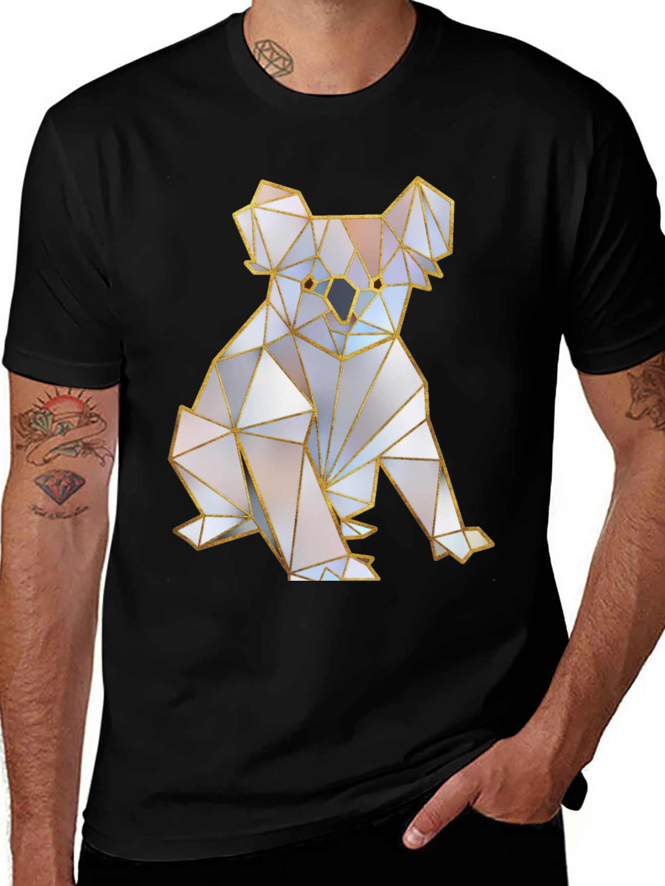 Geometric Koala Bear T-Shirt - Modern Art Tee