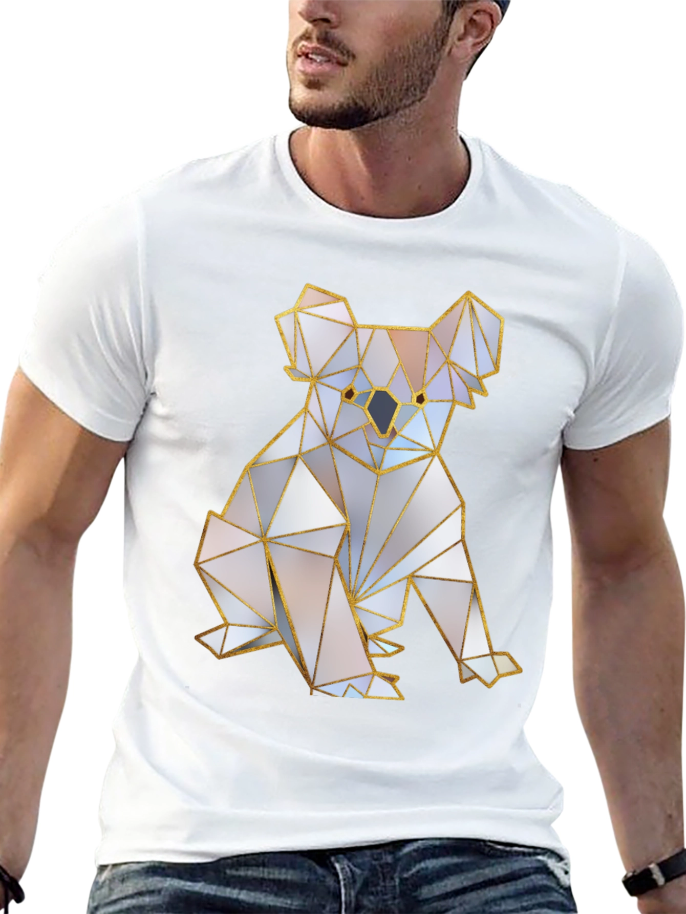 Geometric Koala Bear T-Shirt - Modern Art Tee