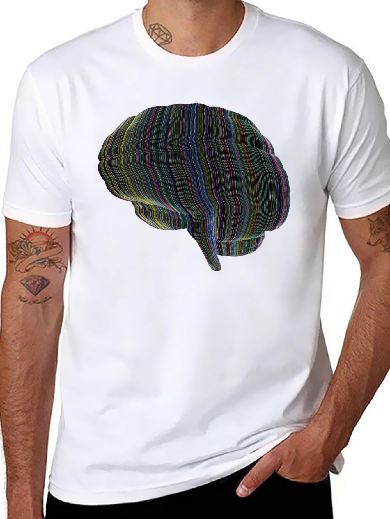 Brain Graphic Mens Black T-Shirt