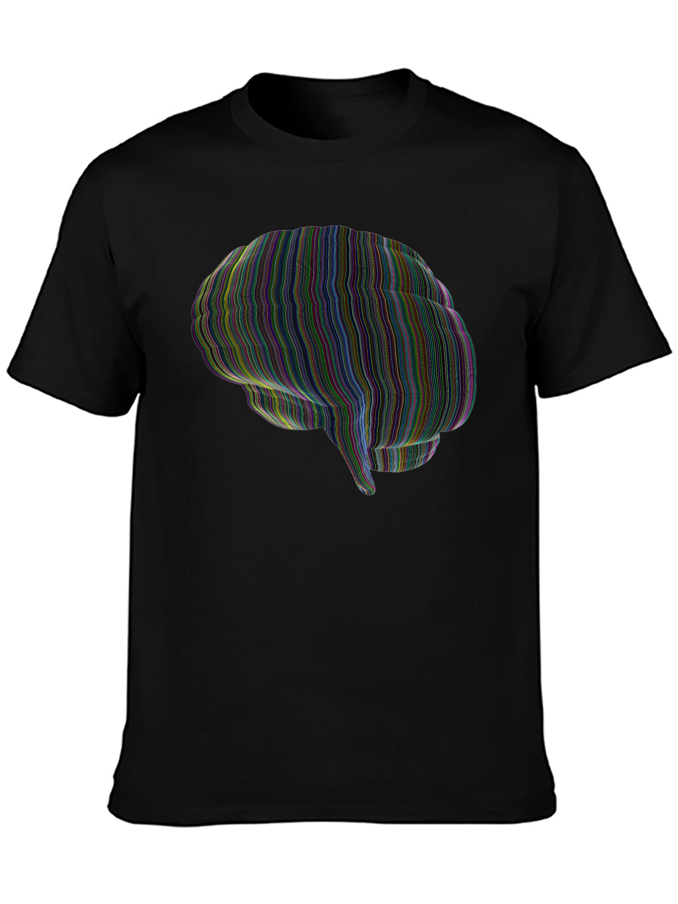 Brain Graphic Mens Black T-Shirt