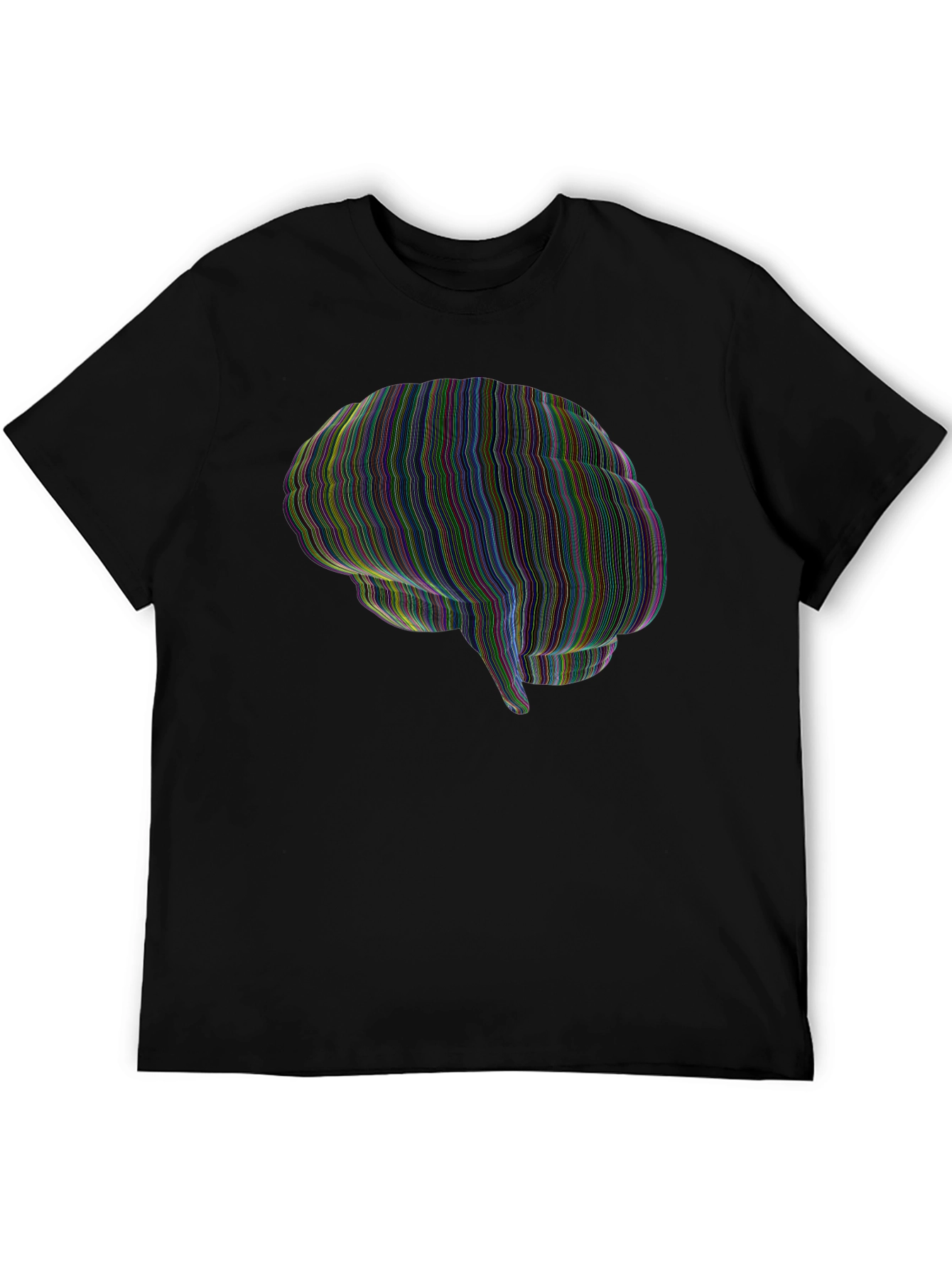 Brain Graphic Mens Black T-Shirt