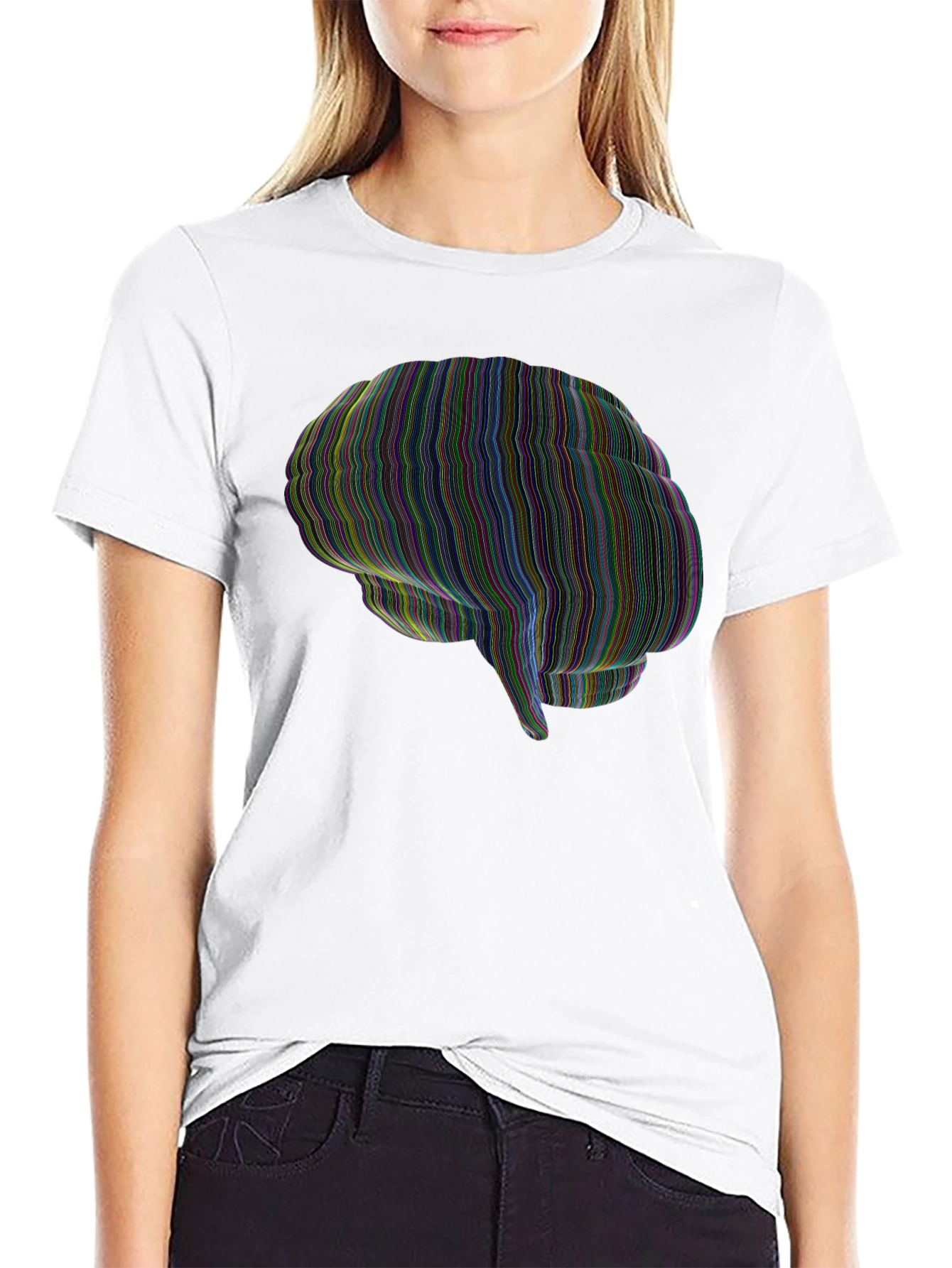 Brain Graphic Mens Black T-Shirt