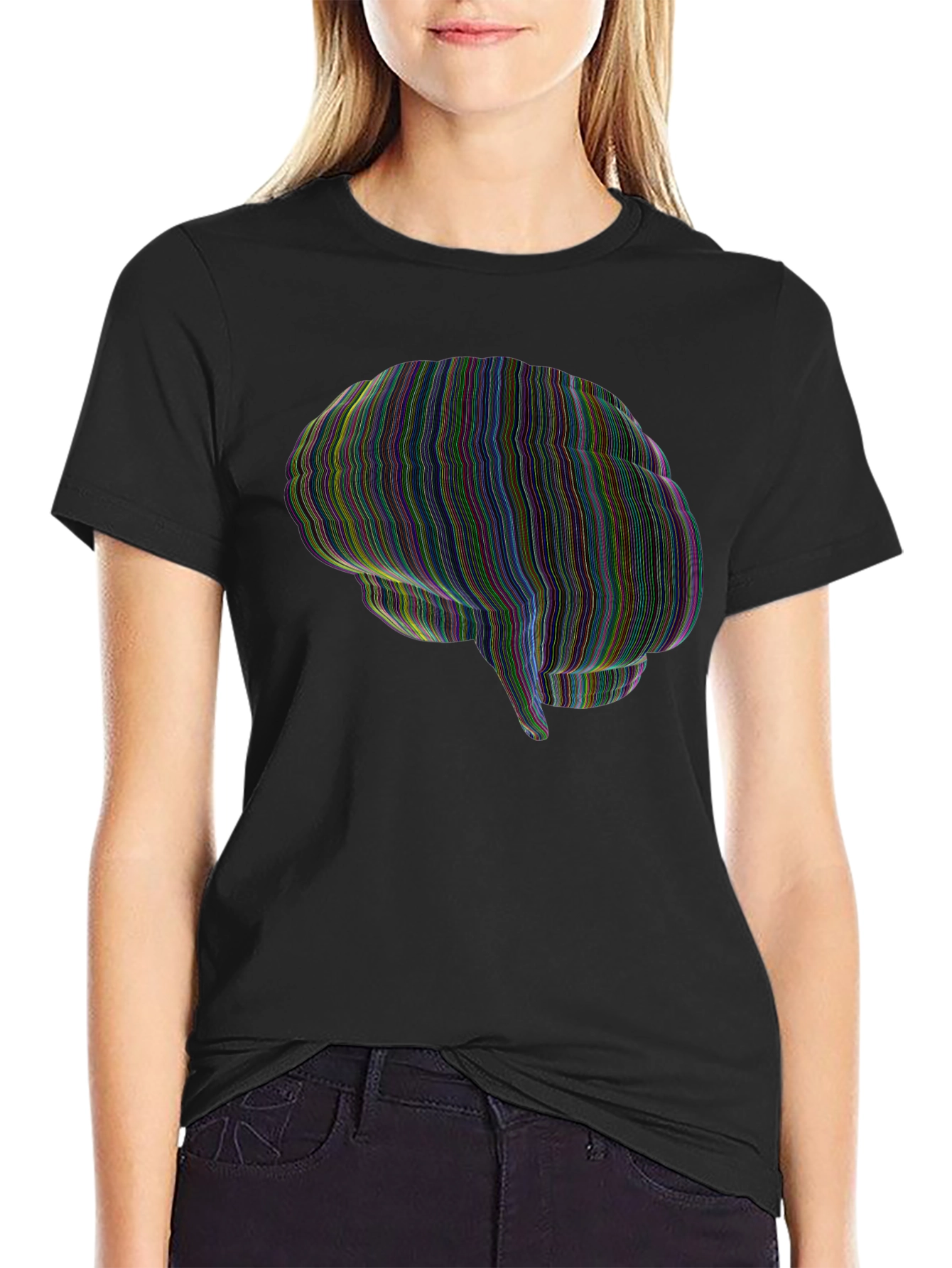 Brain Graphic Mens Black T-Shirt