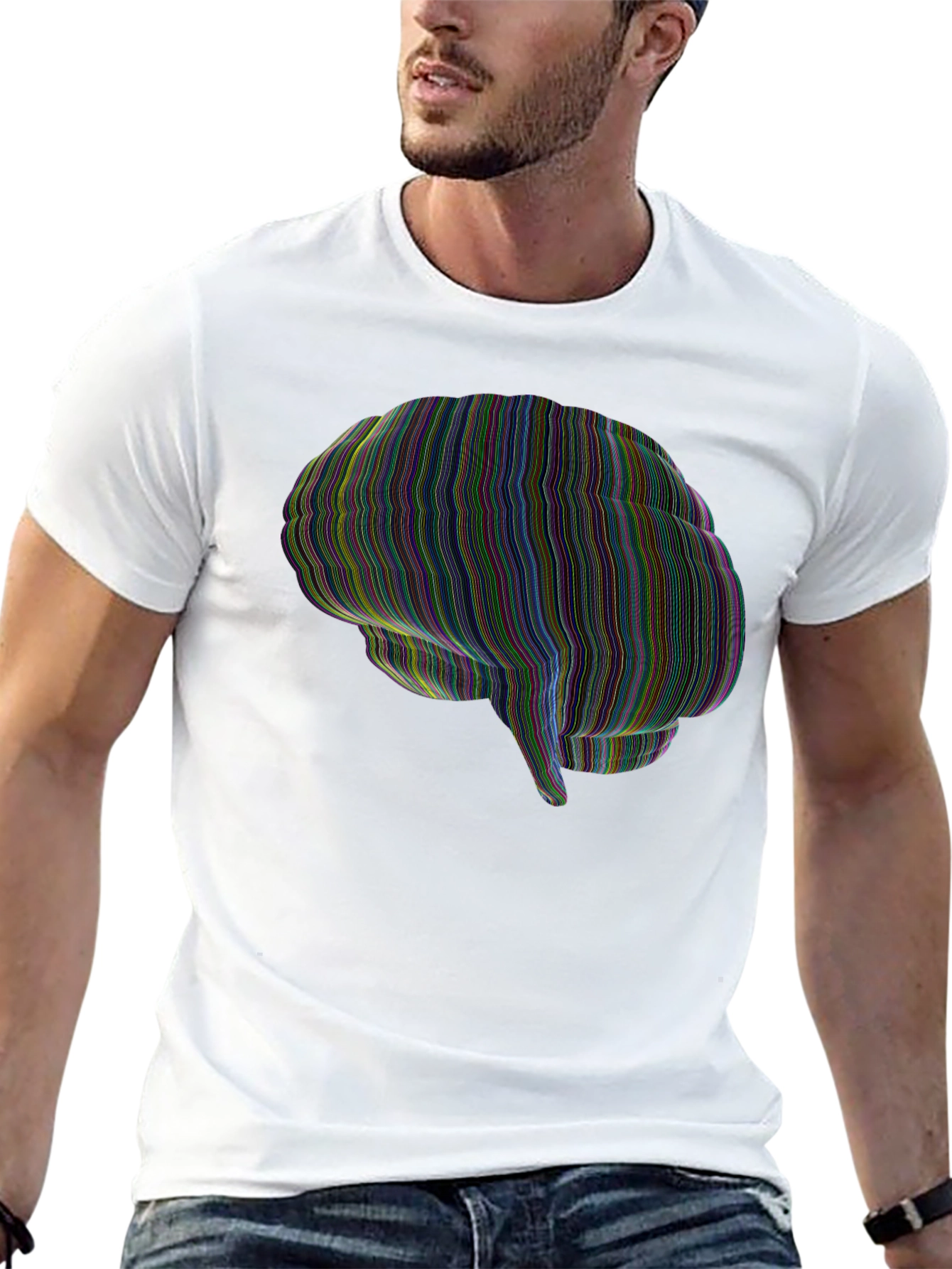 Brain Graphic Mens Black T-Shirt