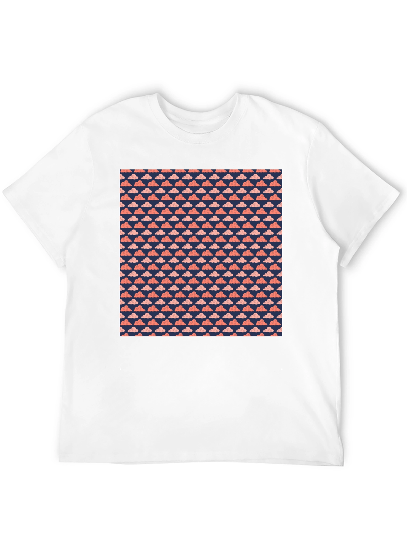 Cloud Pattern Tee - Soft Cotton Casual Top
