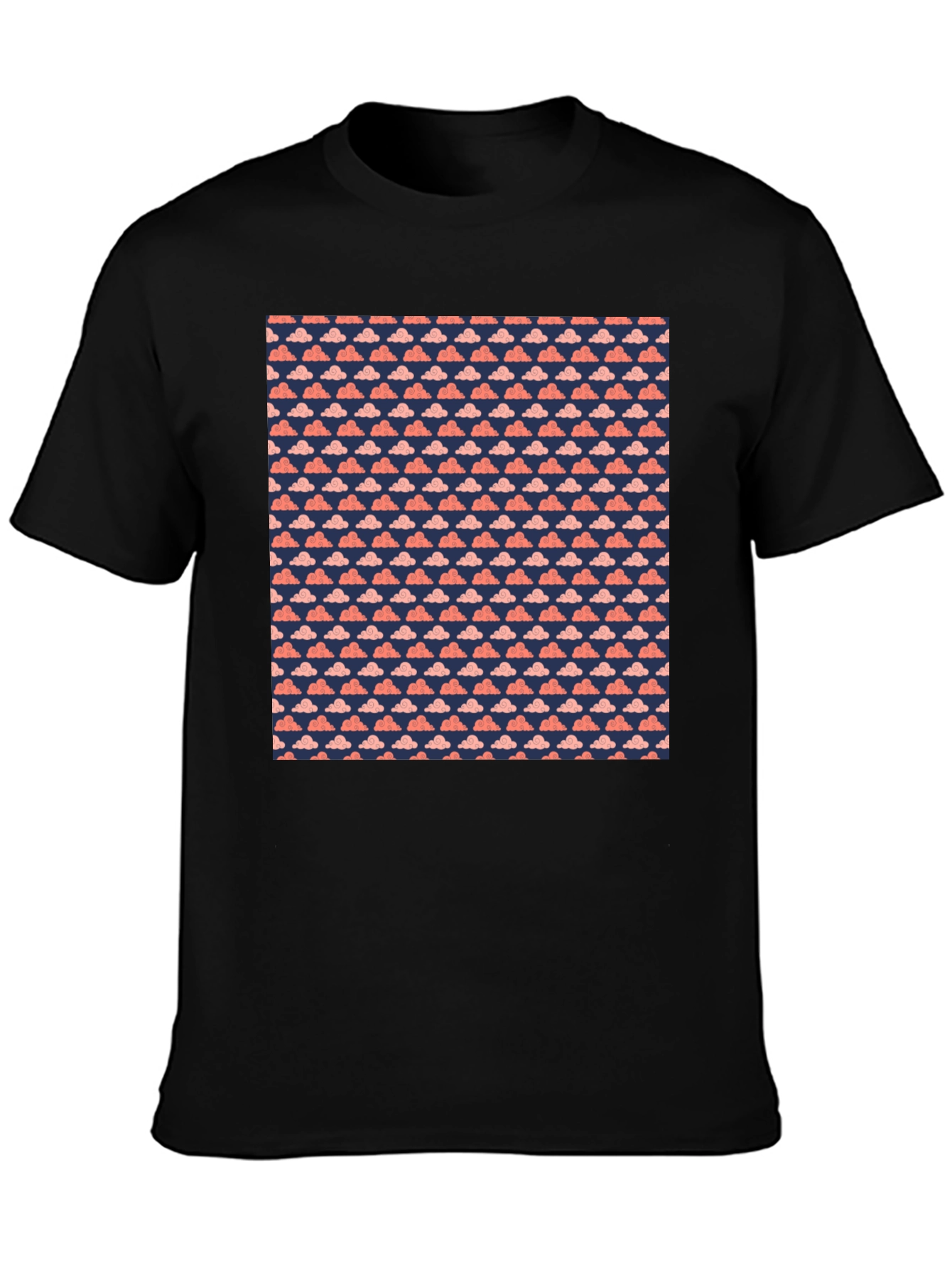Cloud Pattern Tee - Soft Cotton Casual Top