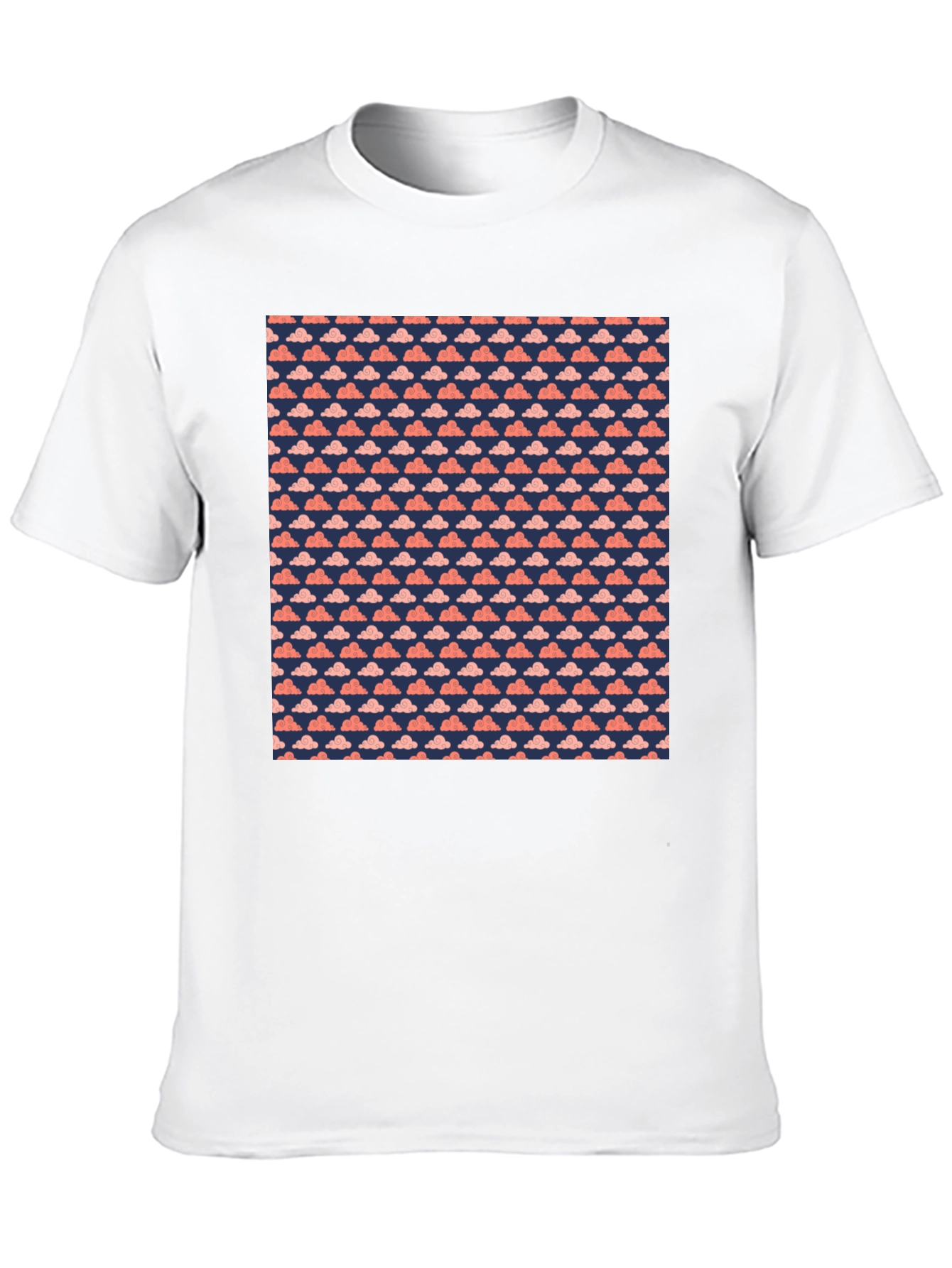 Cloud Pattern Tee - Soft Cotton Casual Top
