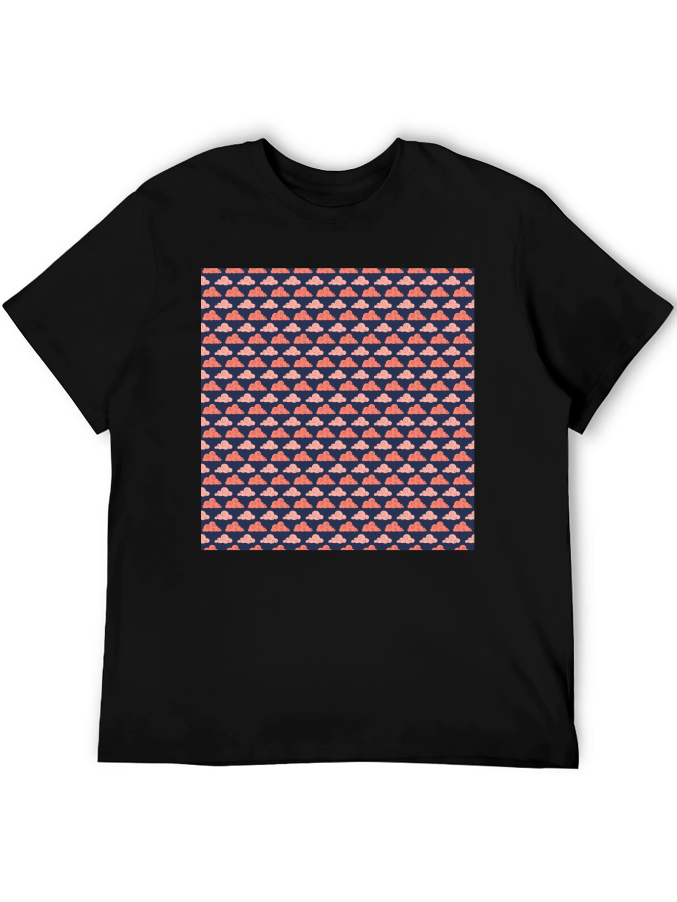 Cloud Pattern Tee - Soft Cotton Casual Top