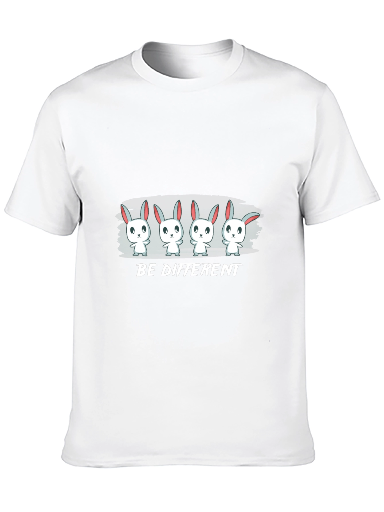 Be Different Bunny Graphic Black T-Shirt