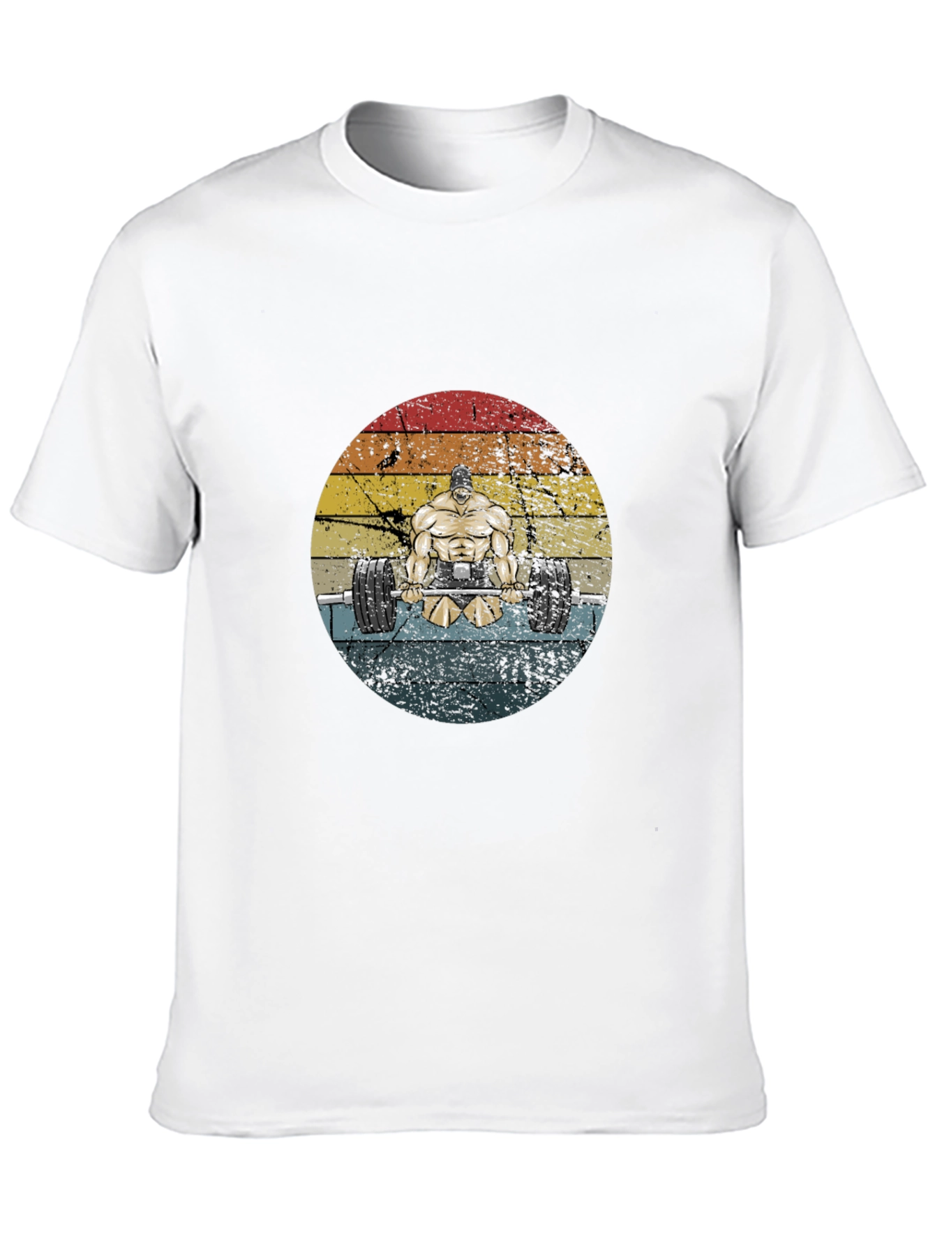 Weightlifter Graphic Tee - Retro Style Black T-Shirt