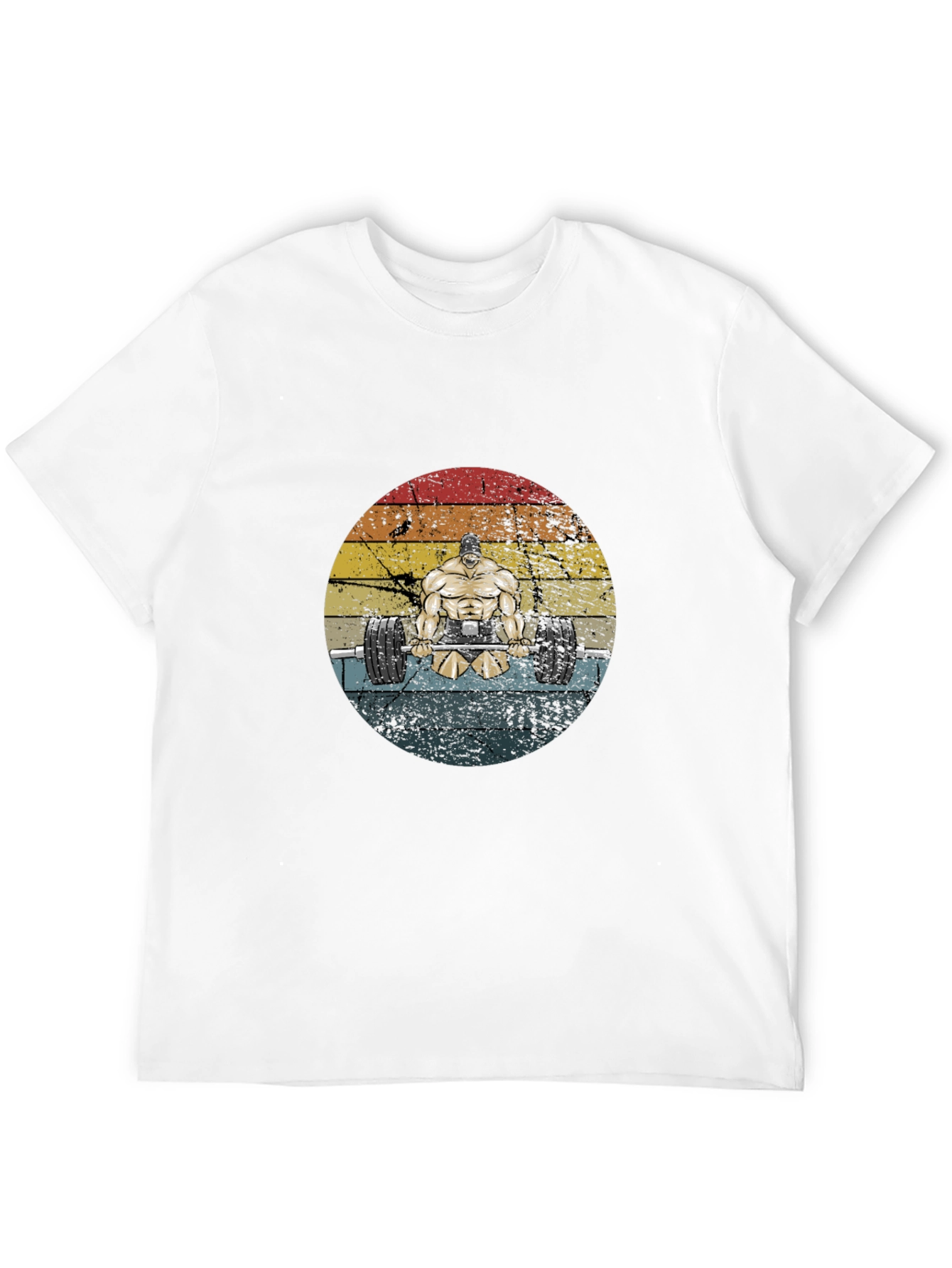 Weightlifter Graphic Tee - Retro Style Black T-Shirt