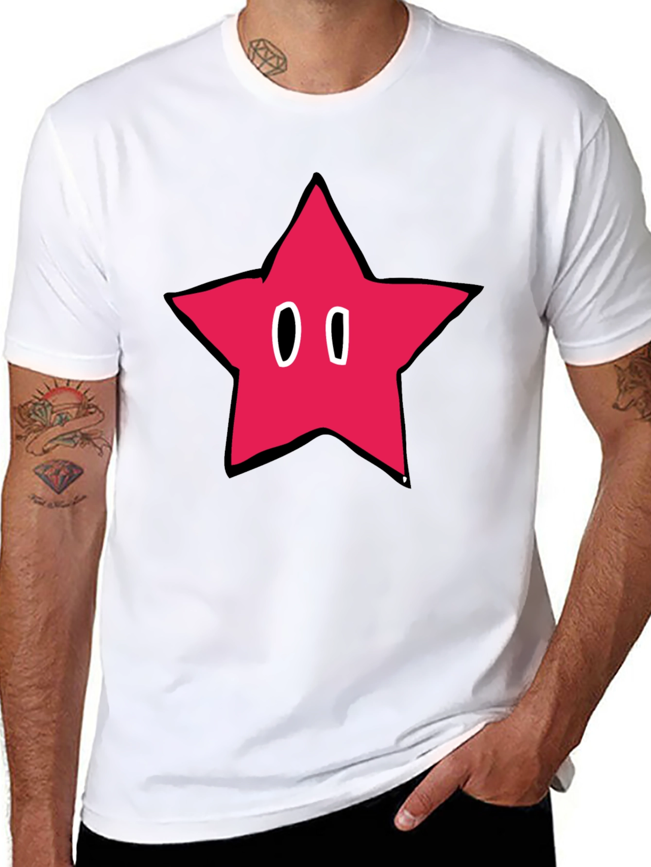Retro Star Graphic Black T-Shirt
