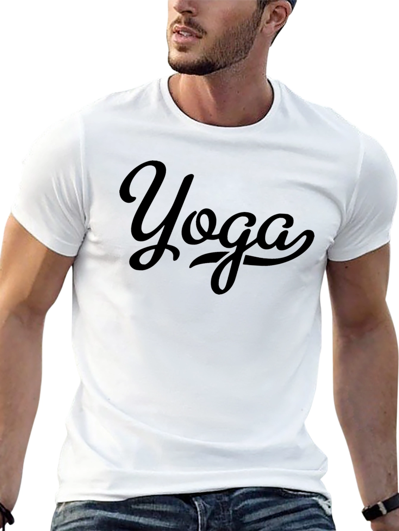 Yoga Graphic Tee - Unisex Black Cotton T-Shirt