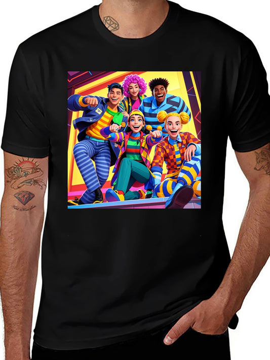 Fun Cartoon Crew Black Tee