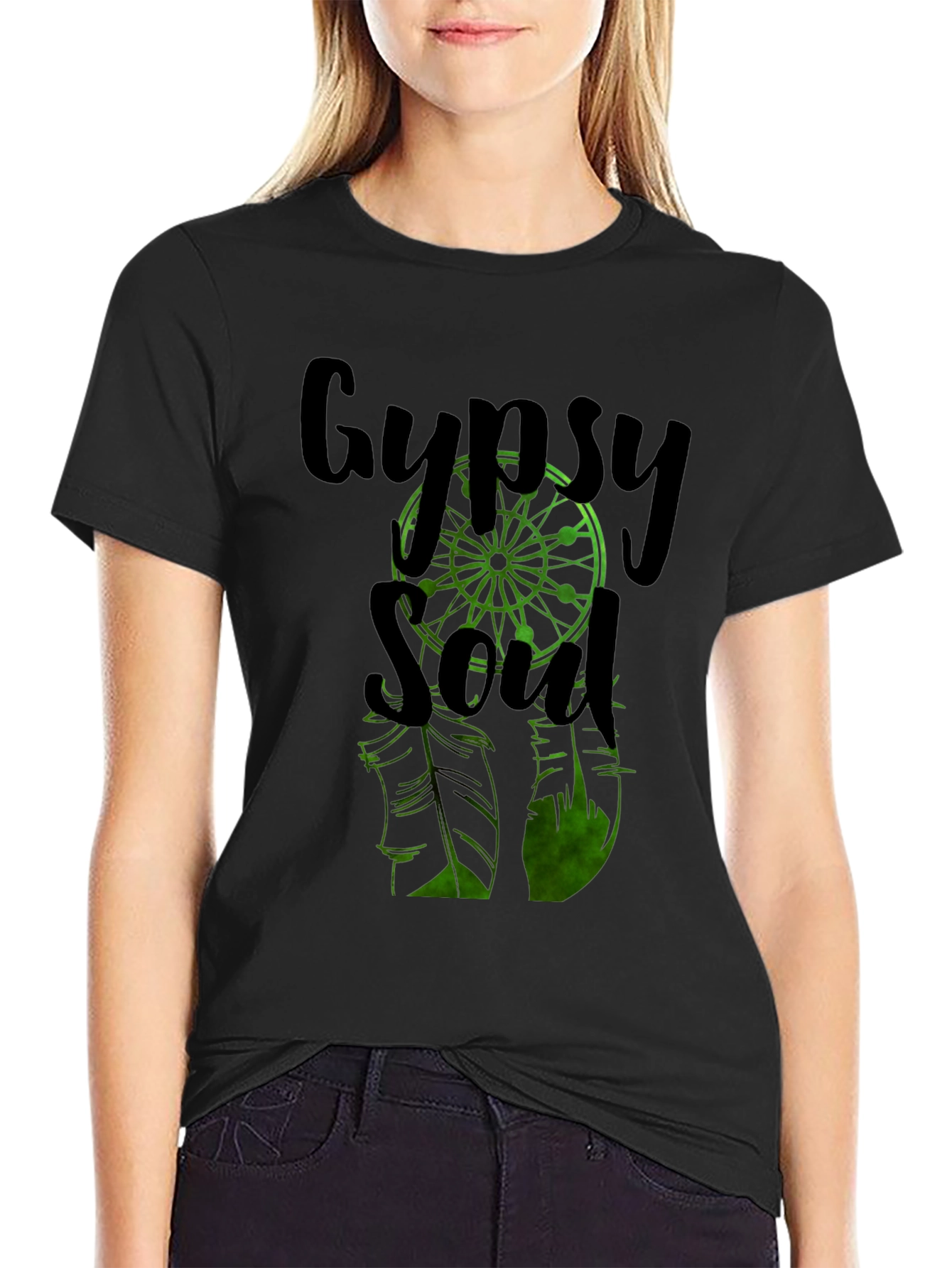 Gypsy Soul Dreamcatcher Graphic Tee - Black