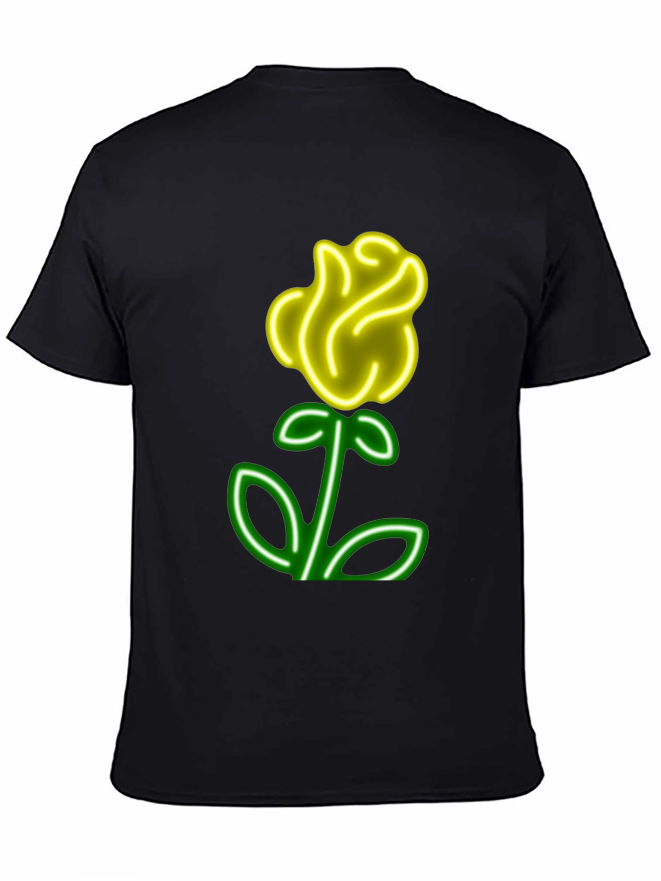 Neon Rose Graphic T-Shirt - Cool Casual Wear