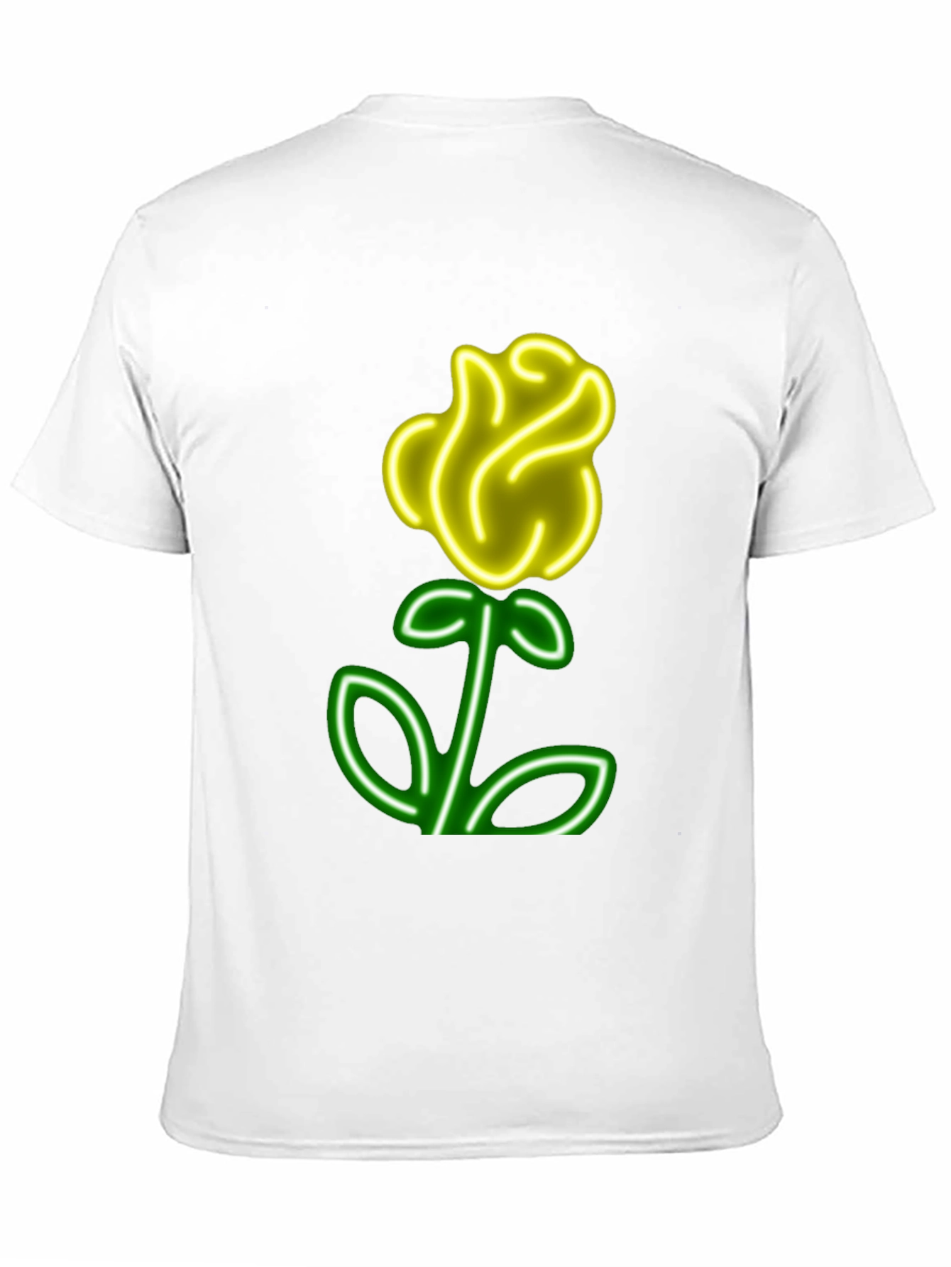 Neon Rose Graphic T-Shirt - Cool Casual Wear