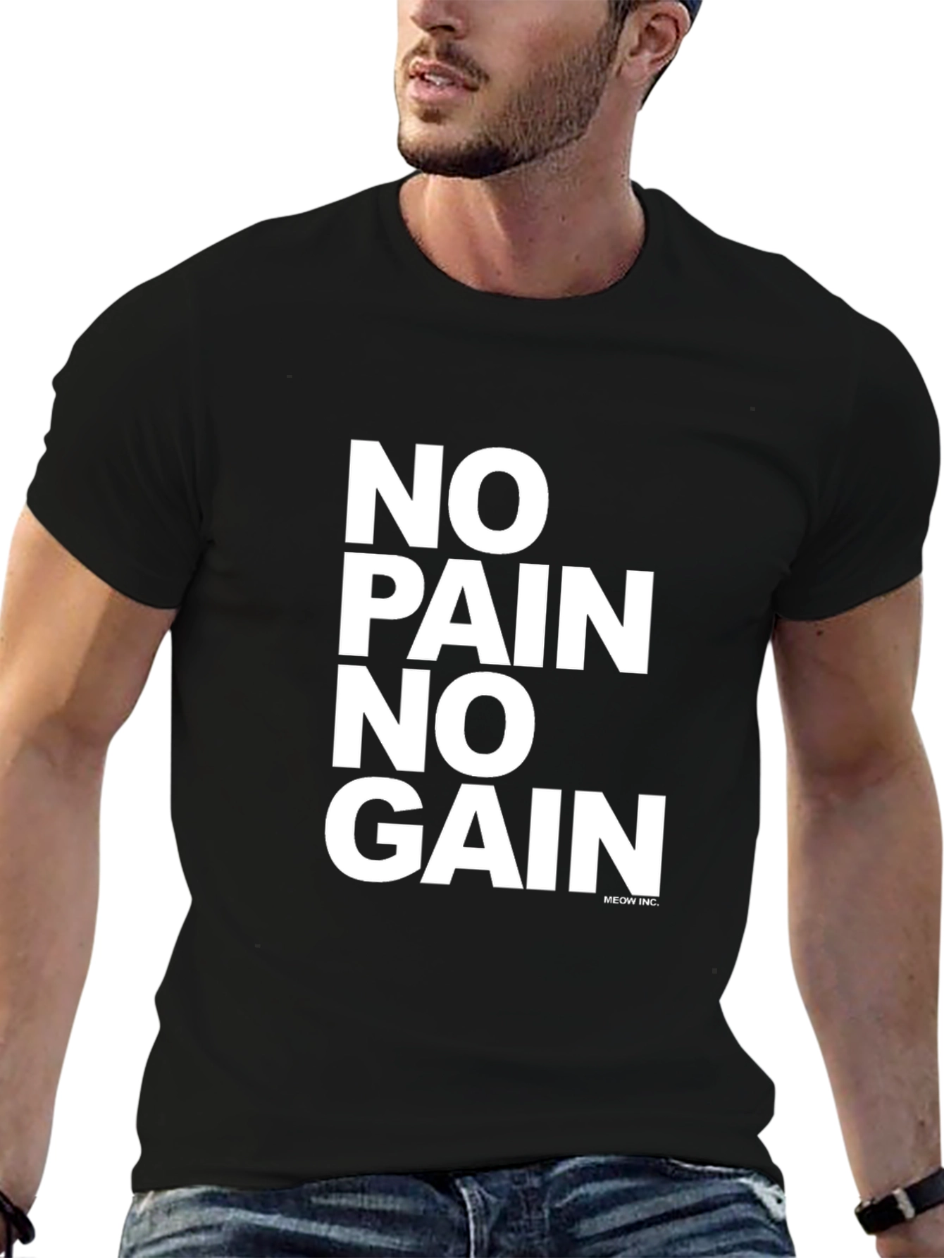 No Pain No Gain Graphic Tee - Black T-Shirt