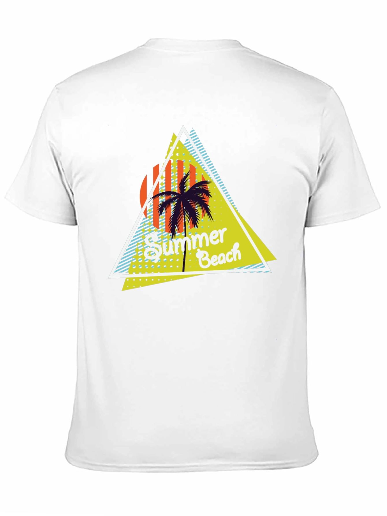 Summer Beach Graphic Print Black T-Shirt