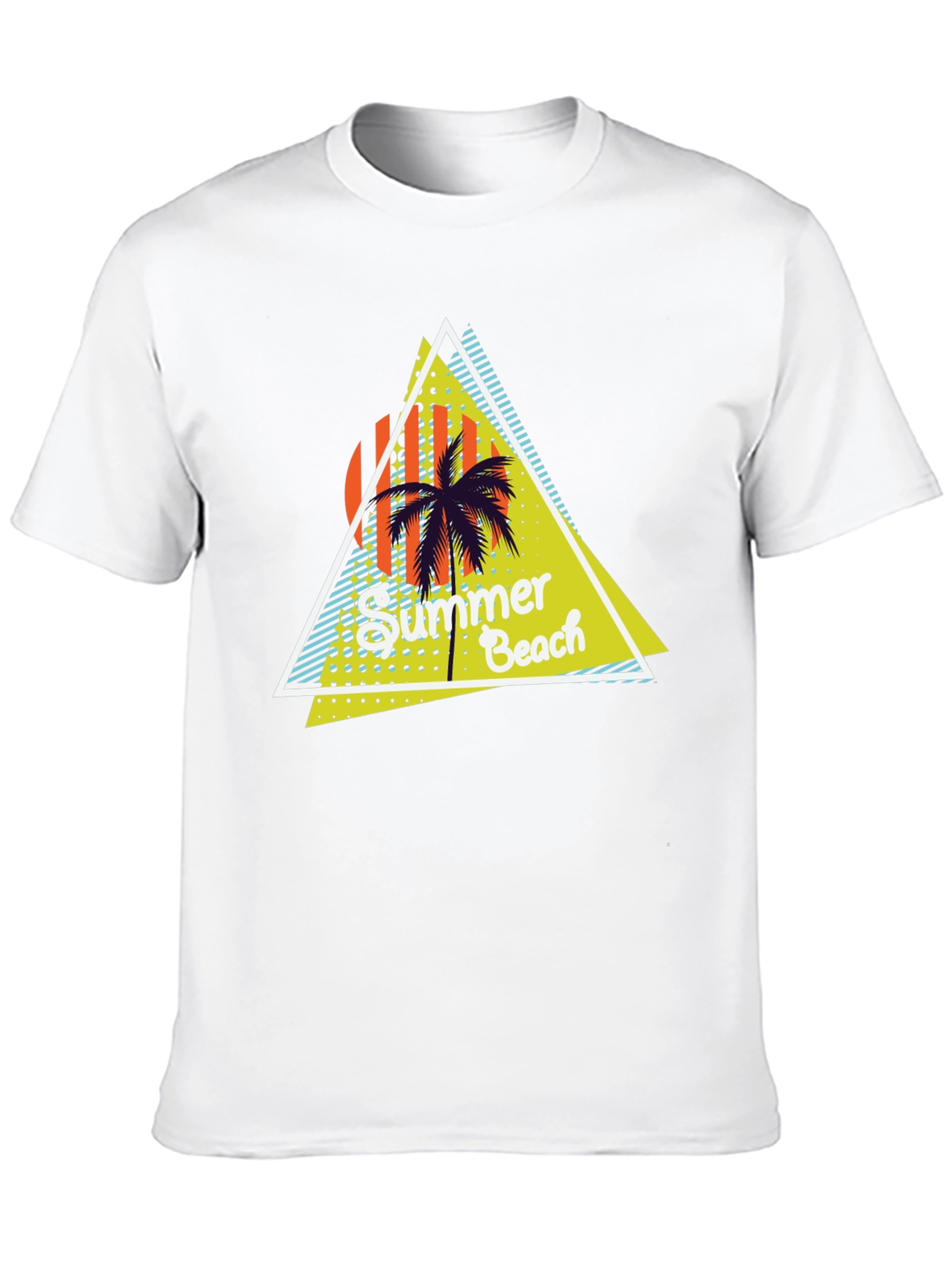 Summer Beach Graphic Print Black T-Shirt