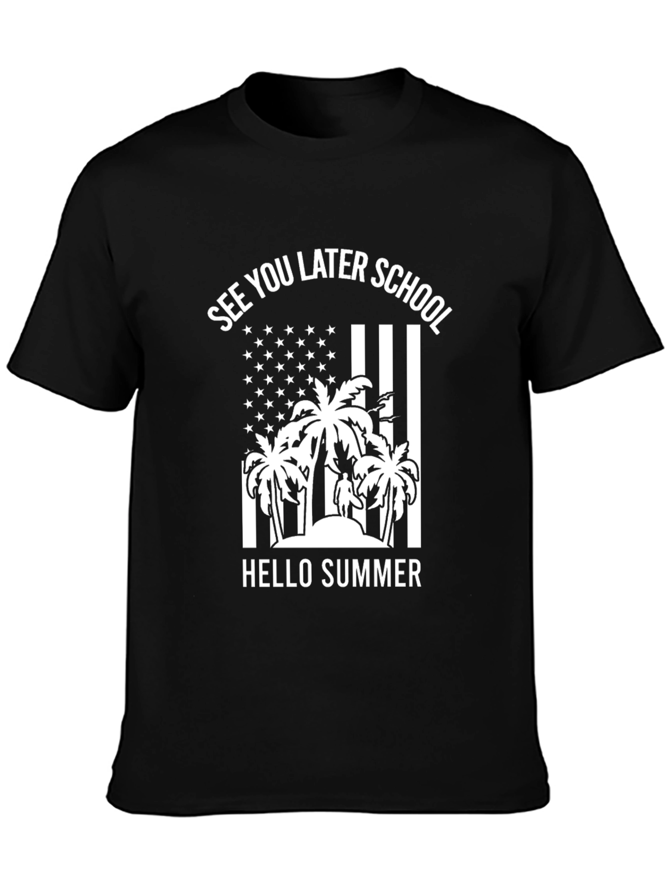 See You Later School Black Graphic T-Shirt