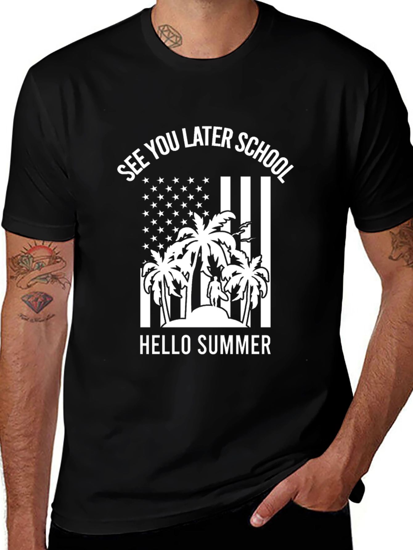 See You Later School Black Graphic T-Shirt
