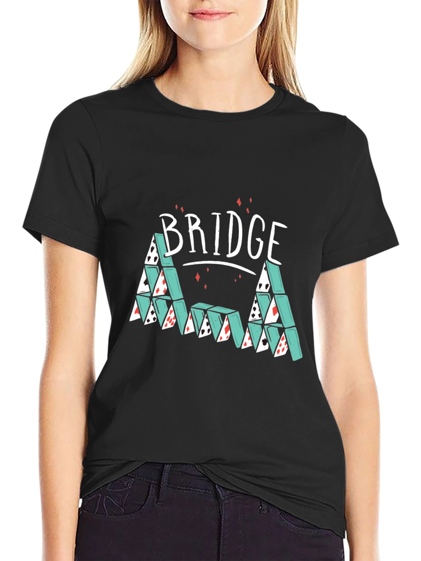 Bridge Playing Cards T-Shirt - Novelty Card Game Tee
