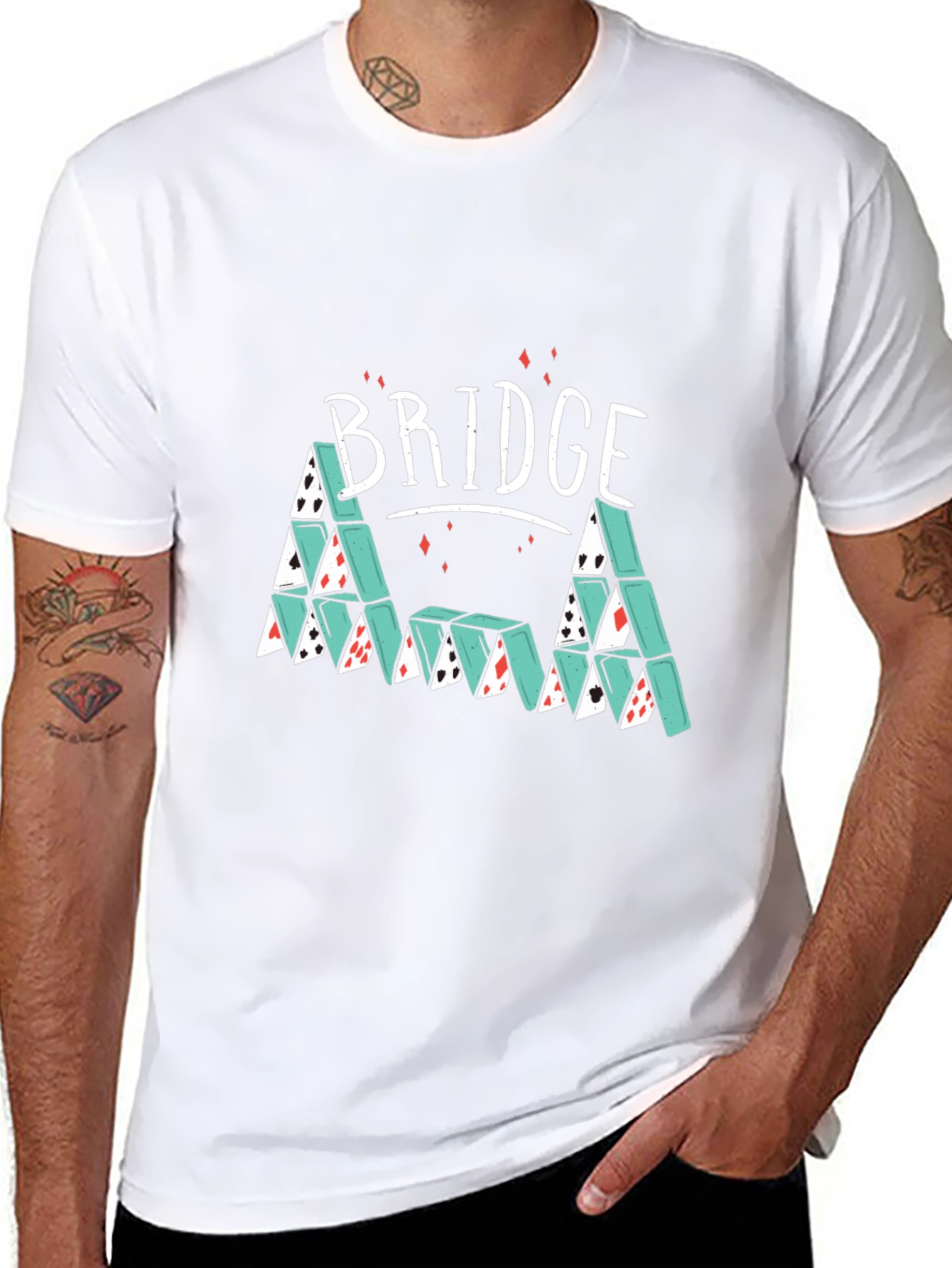 Bridge Playing Cards T-Shirt - Novelty Card Game Tee