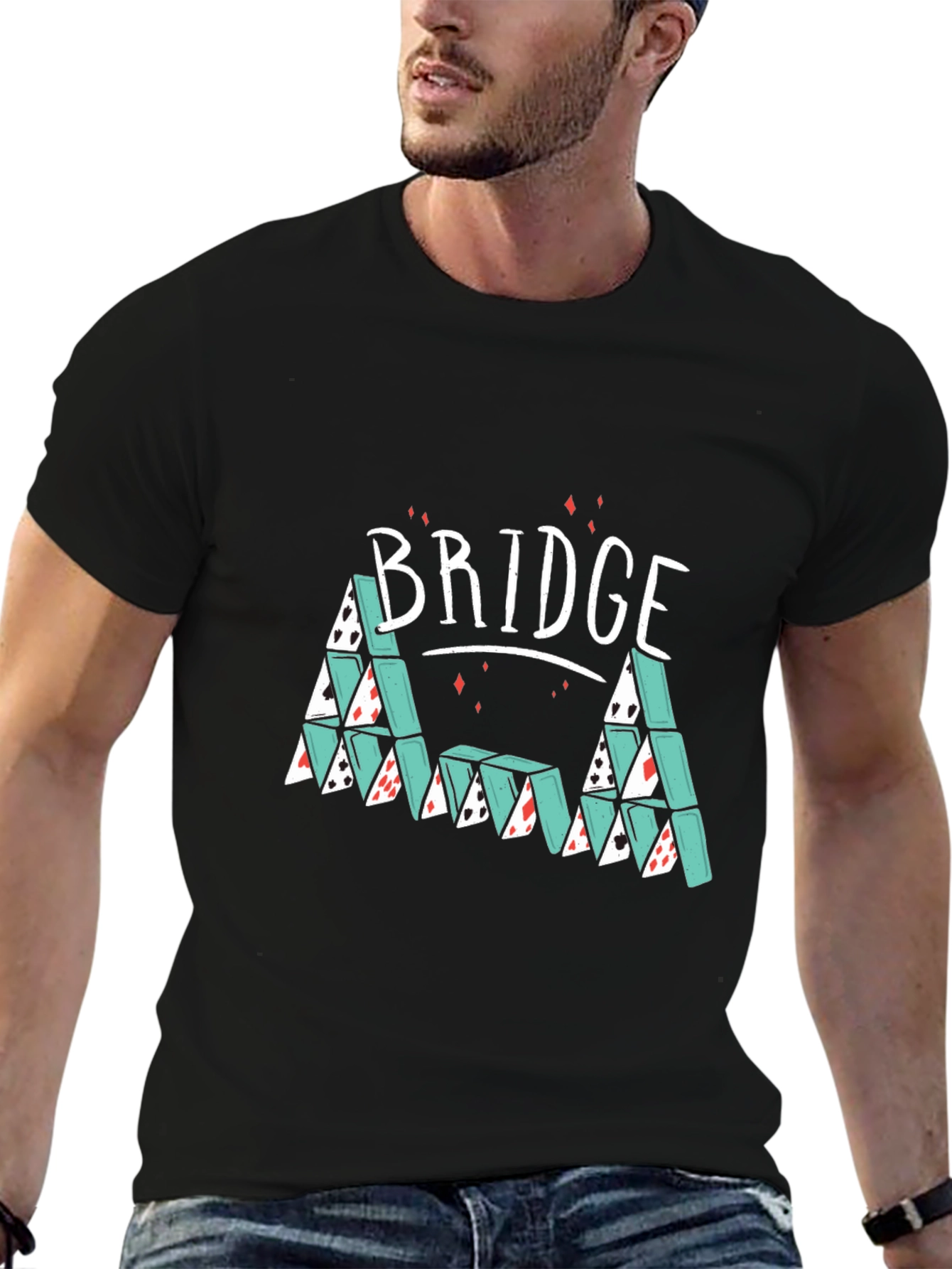 Bridge Playing Cards T-Shirt - Novelty Card Game Tee