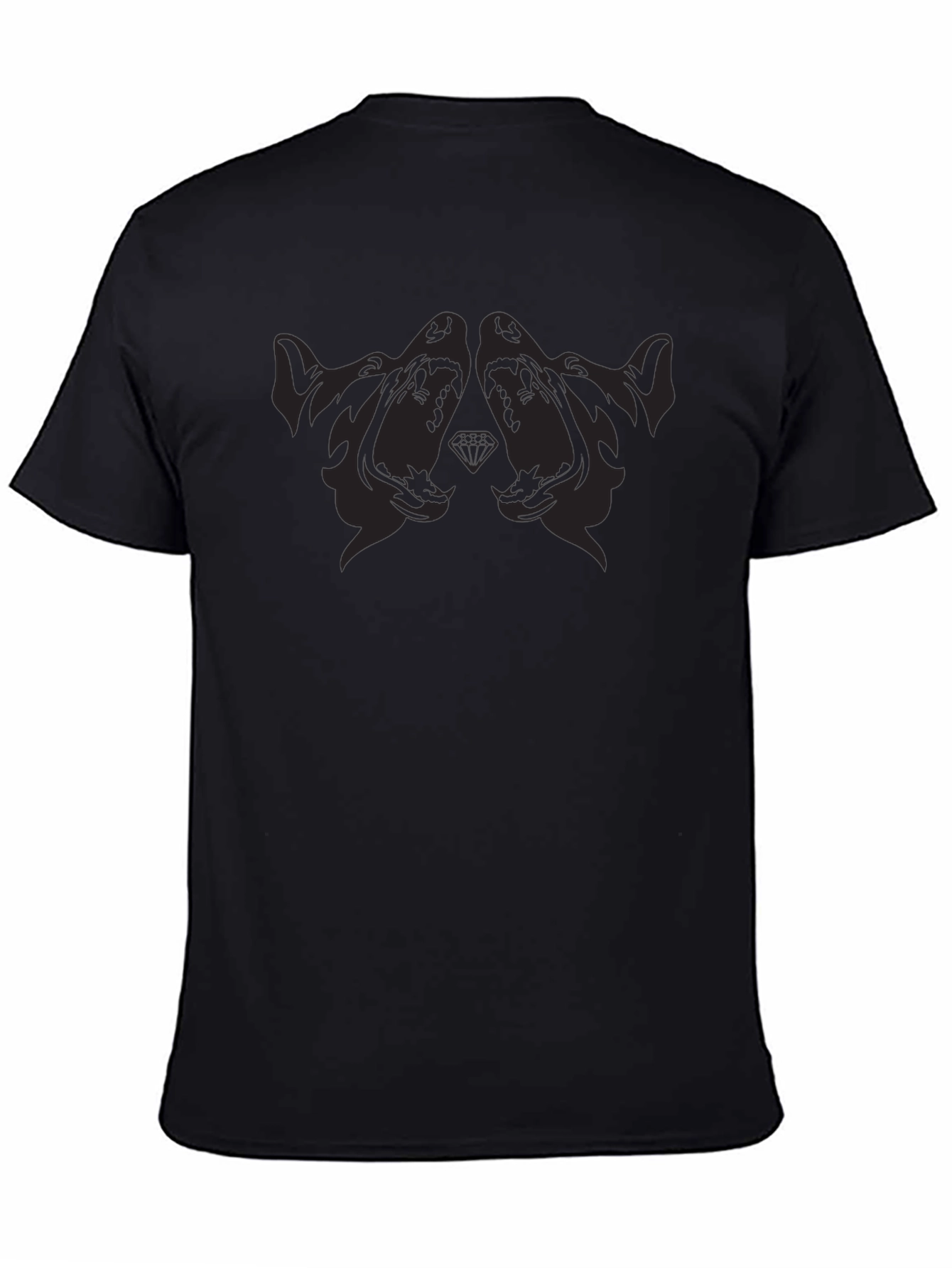 Black Graphic Tee - Dog Design