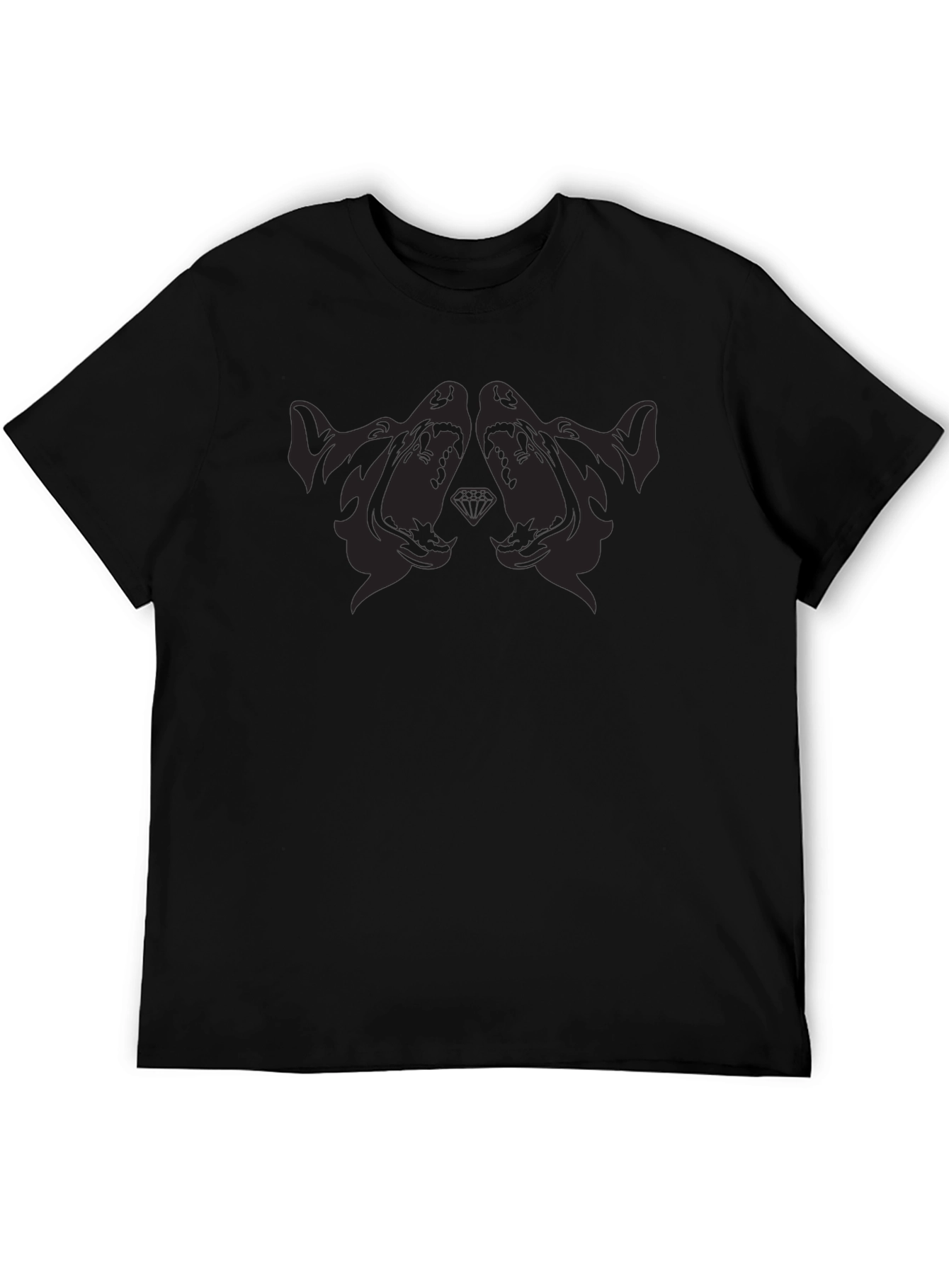 Black Graphic Tee - Dog Design