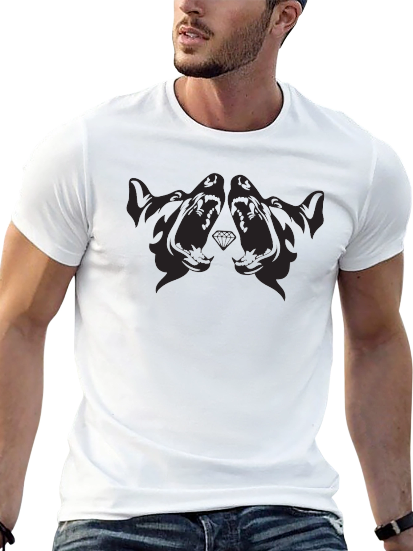 Black Graphic Tee - Dog Design