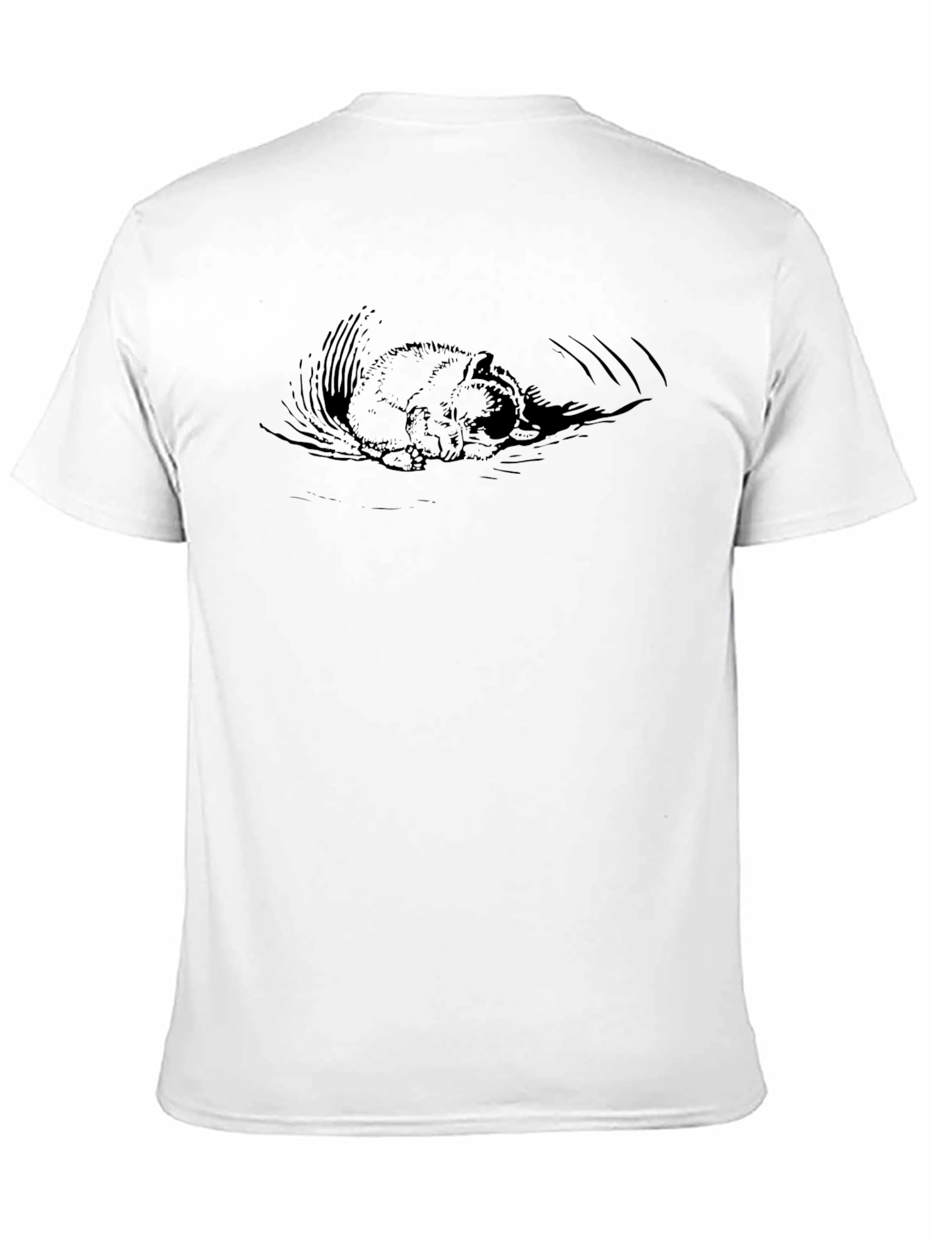 Black T-Shirt with Sleeping Squirrel Design