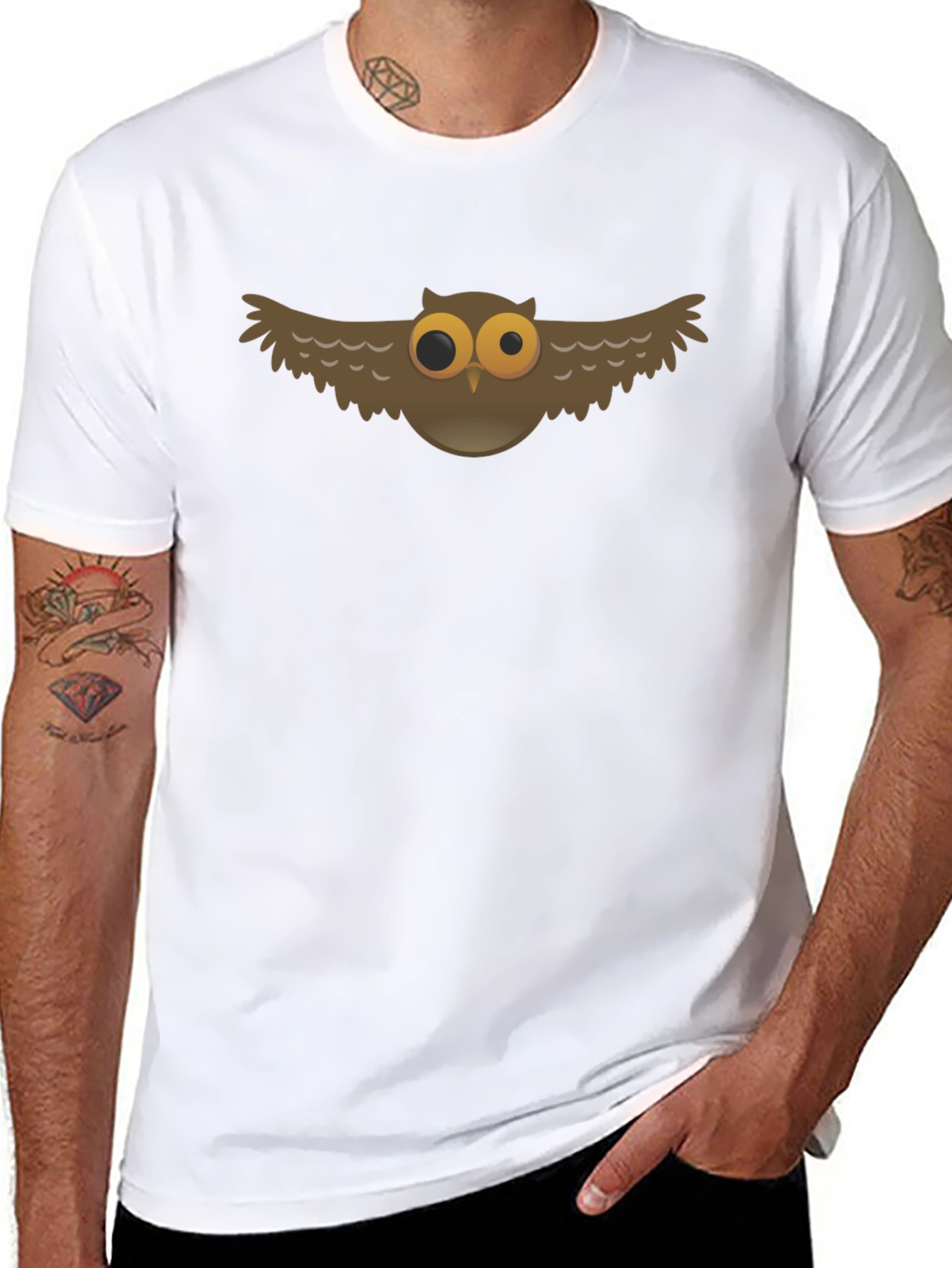 Owl Graphic Black T-Shirt - Unique Design