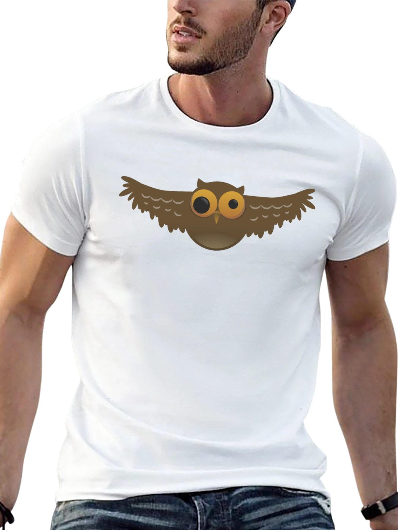 Owl Graphic Black T-Shirt - Unique Design
